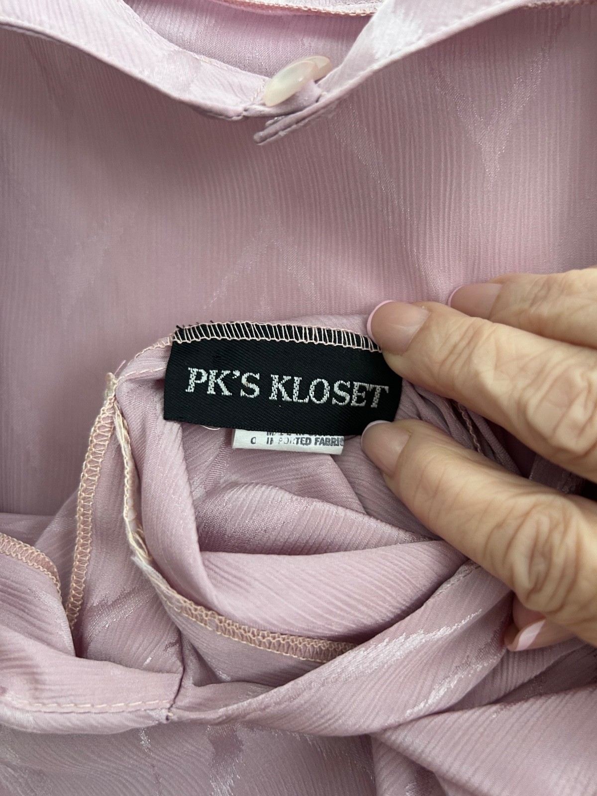 VTG 80s PK’s Kloset Pink Shift Dress Pleated Sleeve – Keyhole Neckline Sz 14