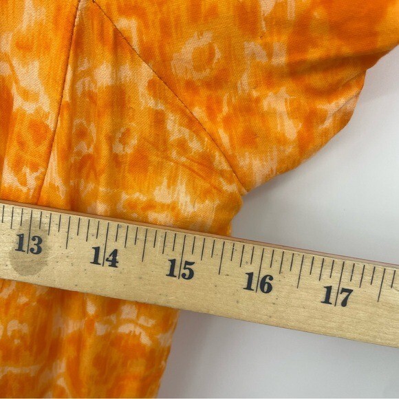 Vintage 50’s Murray Millman swing dress orange midi Sz XS cutout bow back