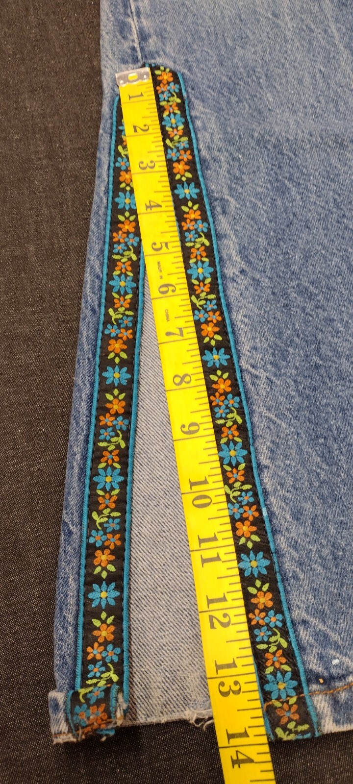 Mudd Jeans 90s Blue Denim Wide Bell Bottoms Waist 26 inch Epic SIDE SLIT