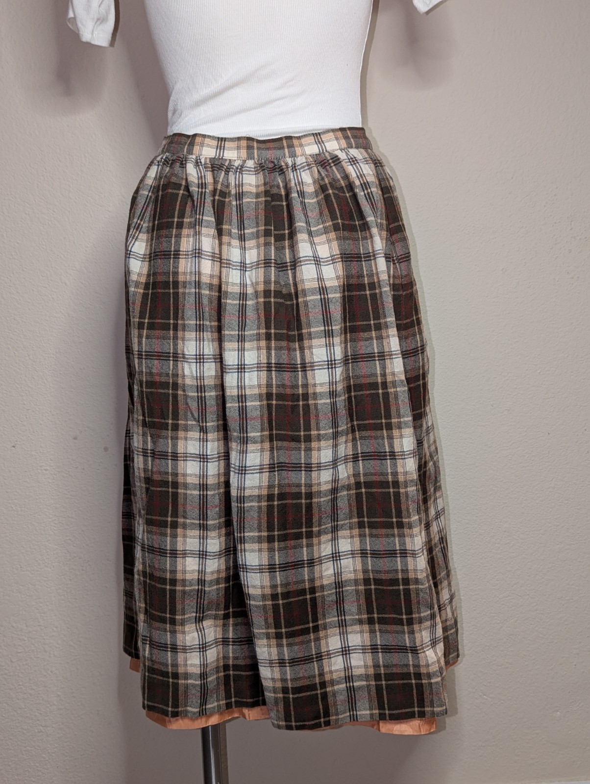 Vintage Harrod’s UK Wool Plaid Skirt Set Retro 60s 50s Academic Preppy