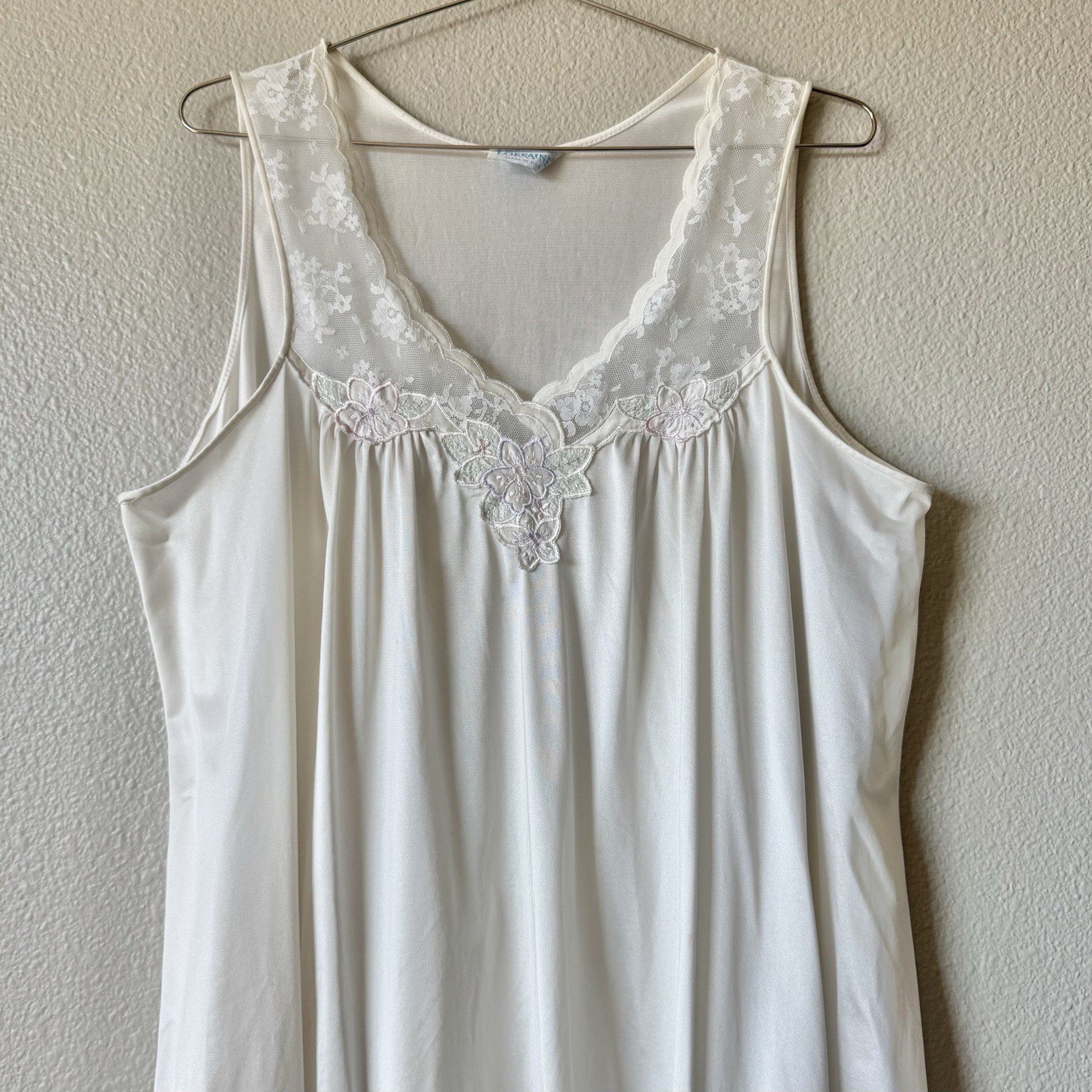 Vintage 80s Lorraine Nightgown Dress Size Large Cottagecore Dainty Babydoll Boho
