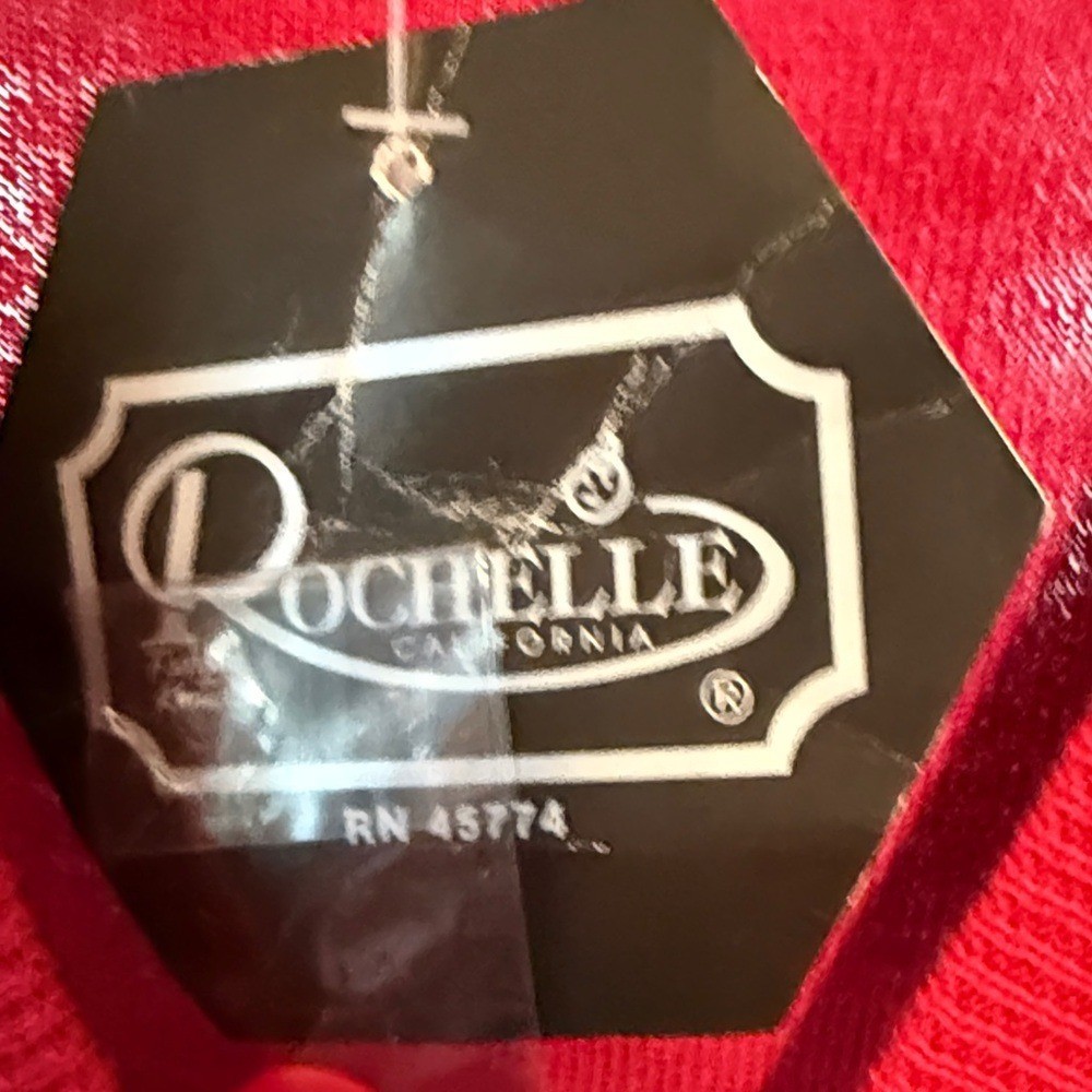 Rochelle California Vintage Red V-Neck Button Front Cardigan Sweater XS RN 45774