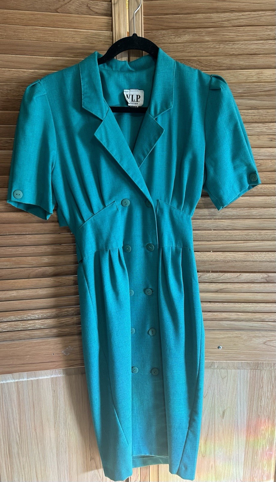 VLP Petites Vintage Teal Dress Size Petite 4