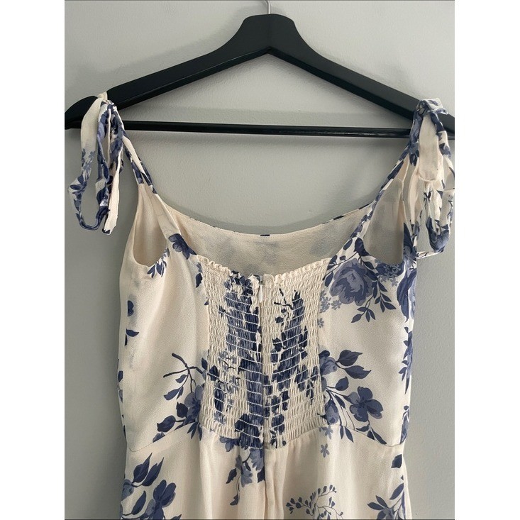 Reformation Mini Dress Viscose Floral Tie Strap Size 0 Summer Guest