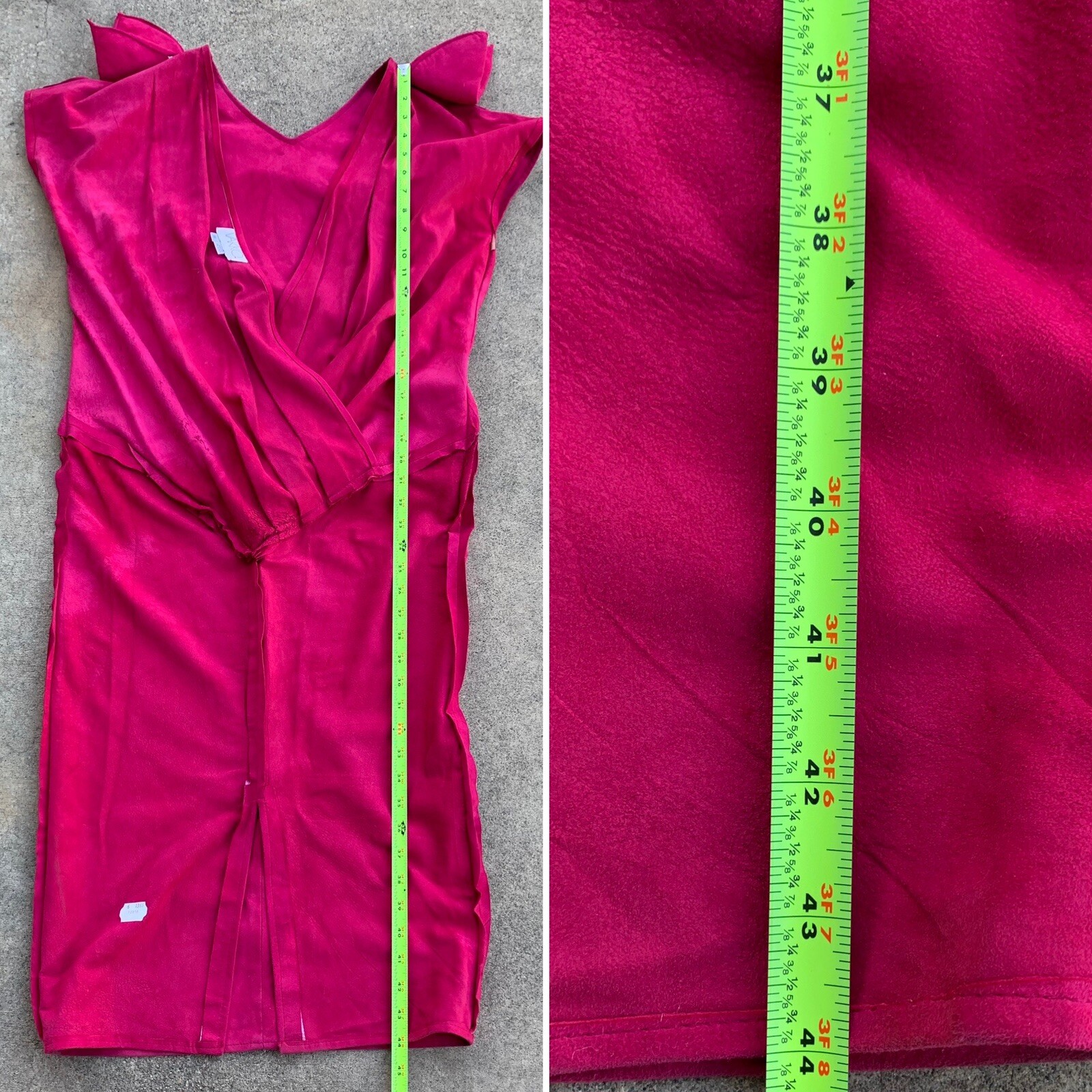 VAKKO Suede Dress Low Back Hot Pink Made In USA 1980s 80s Vintage Size 6