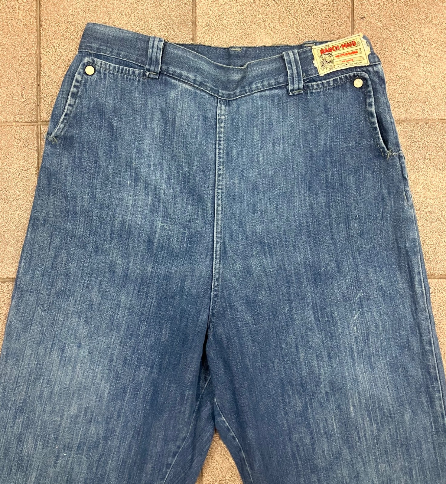 Vintage 1950s Ranch Maid Western Wear Denver Side Zip Denim Jeans