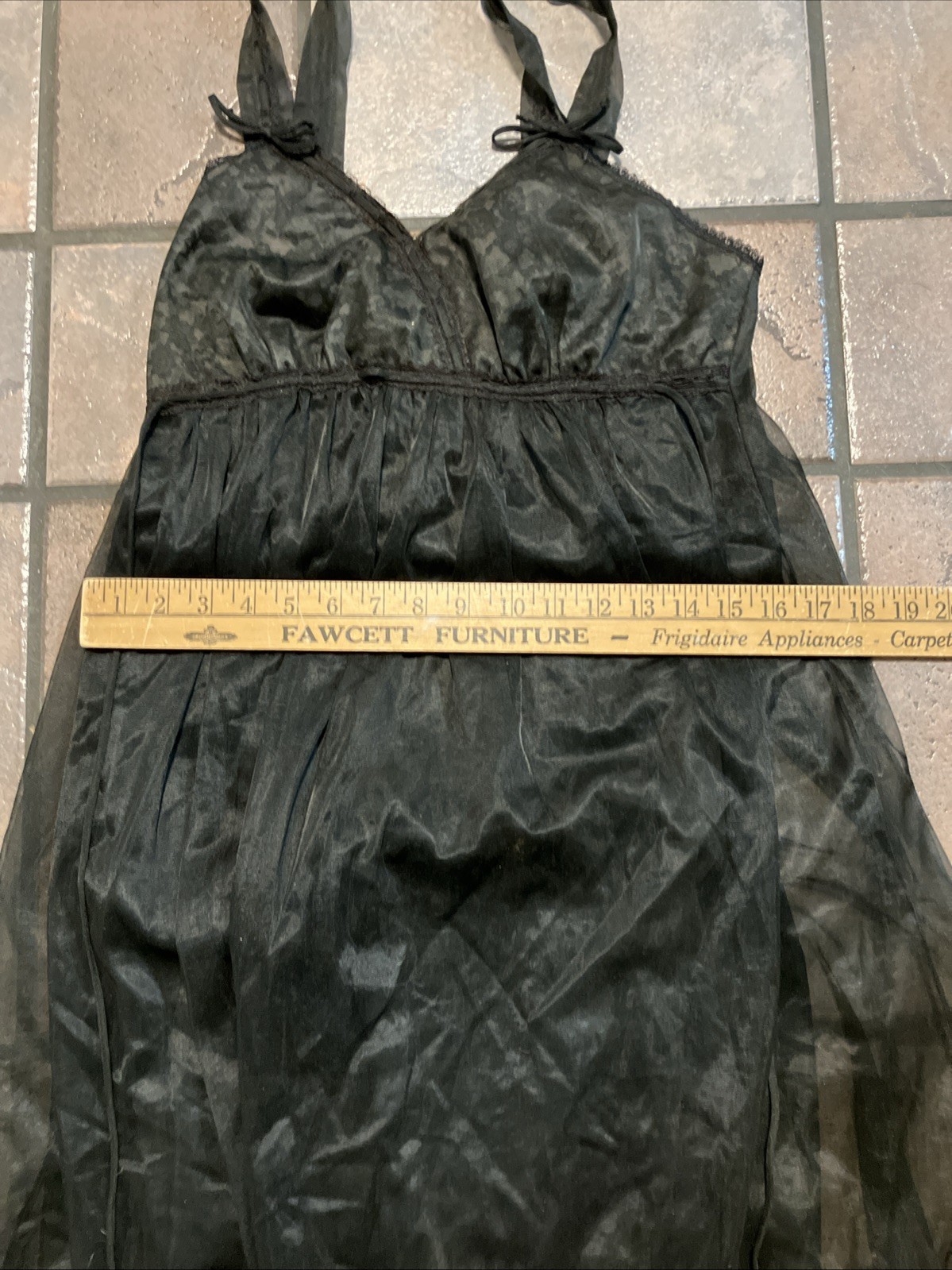 evette nightgown black babydoll size M vintage