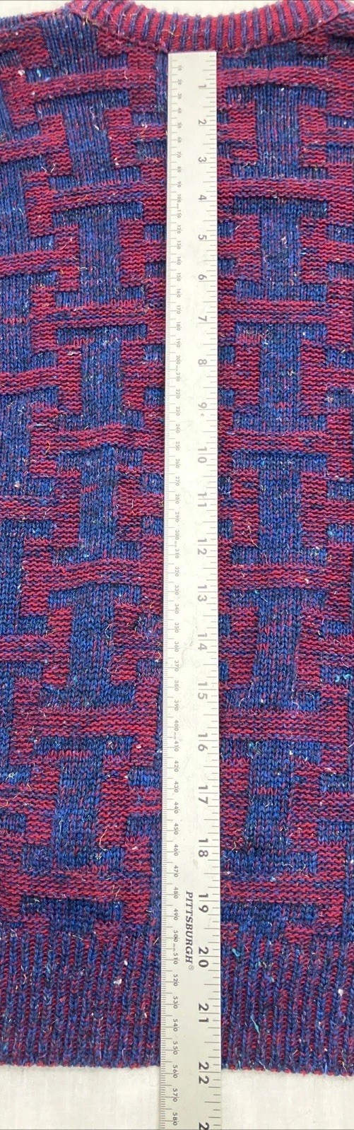 McGregor Bagpiper Vintage Size S 80s Fuschia Blue Interwoven Knit Made USA