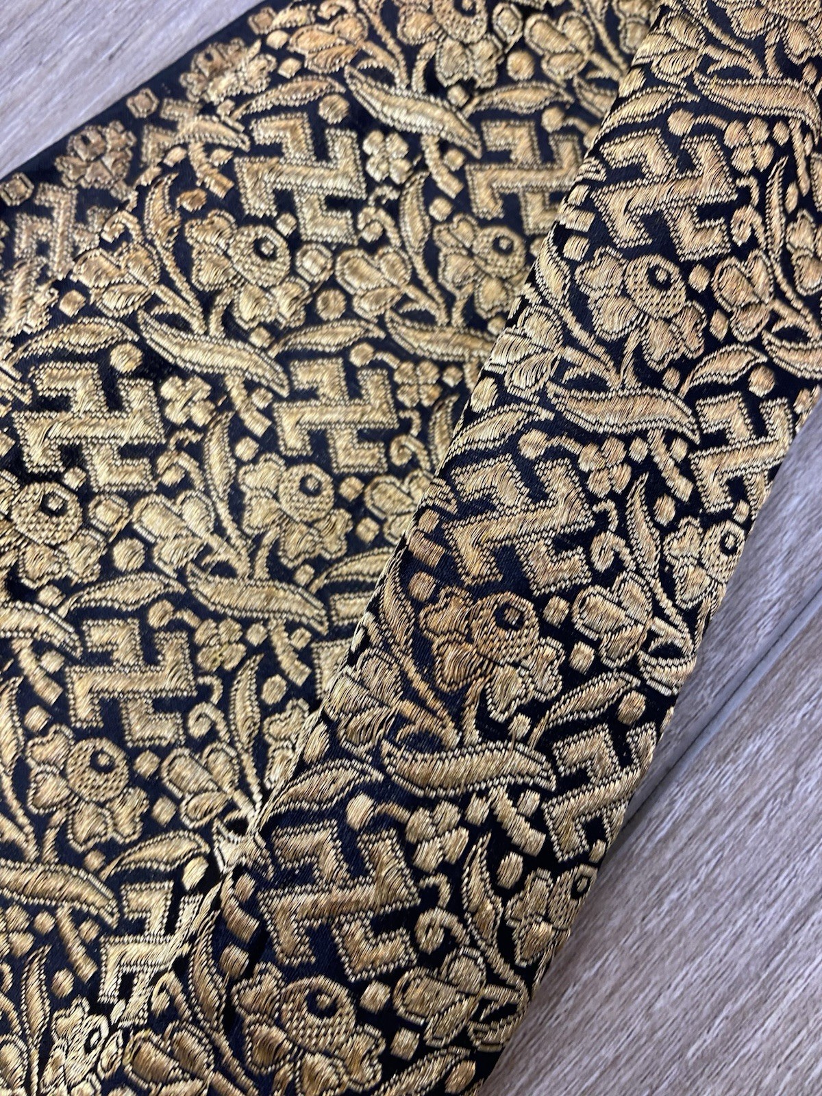 Vintage Indian Silk Dress Lot Costuming Repair Black Gold Lamé Embroidery AS IS