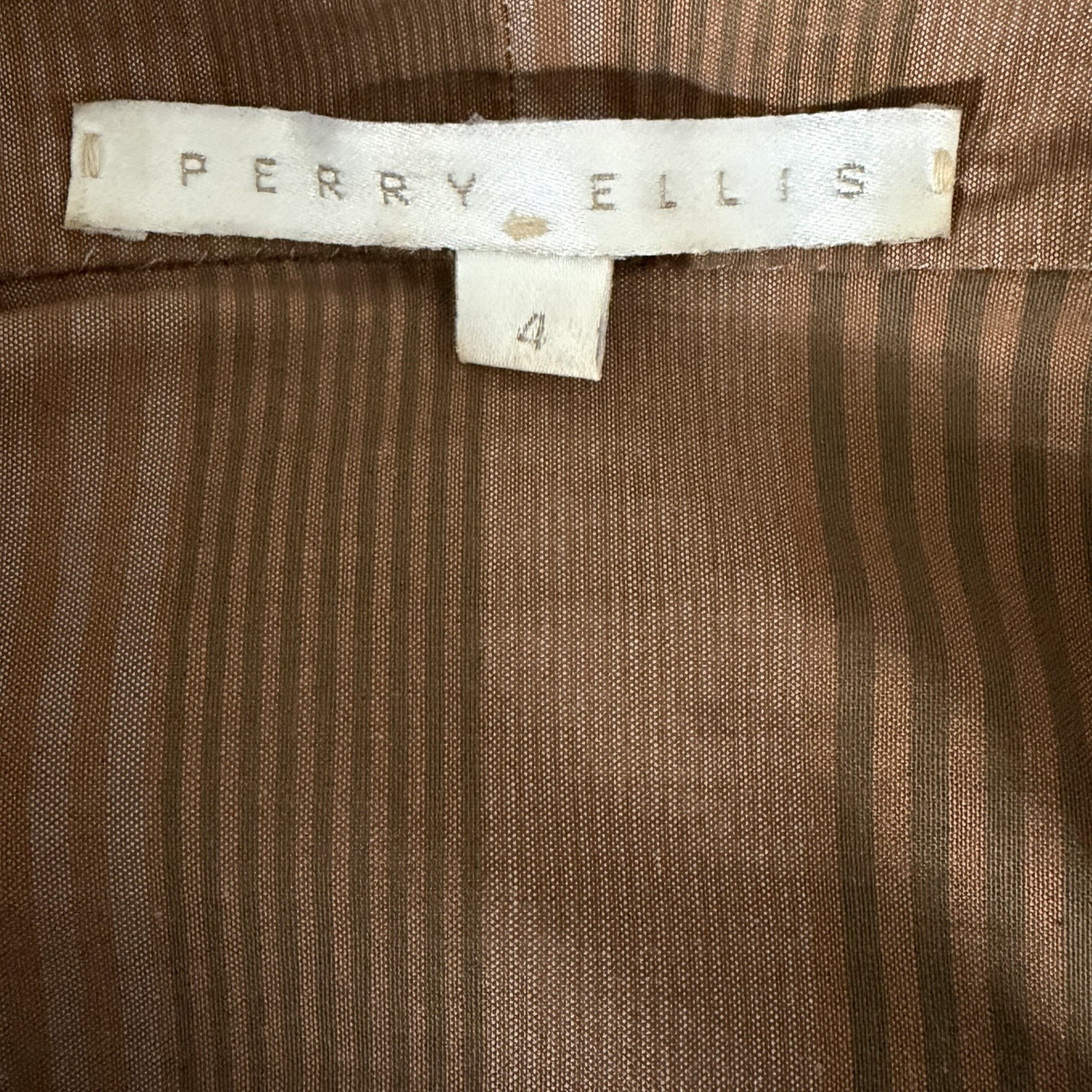 80s Perry Ellis Collection Striped Cotton Jacket Neutrals Size 4