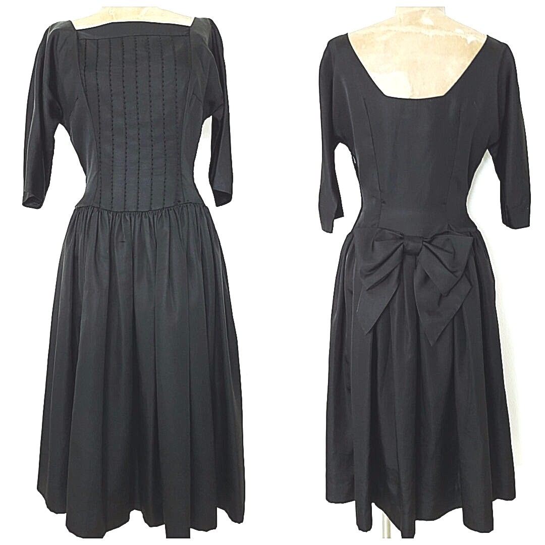 Pinup Black Party Dress Size Small Candy Jr. Cocktail Vintage 1960s Formal