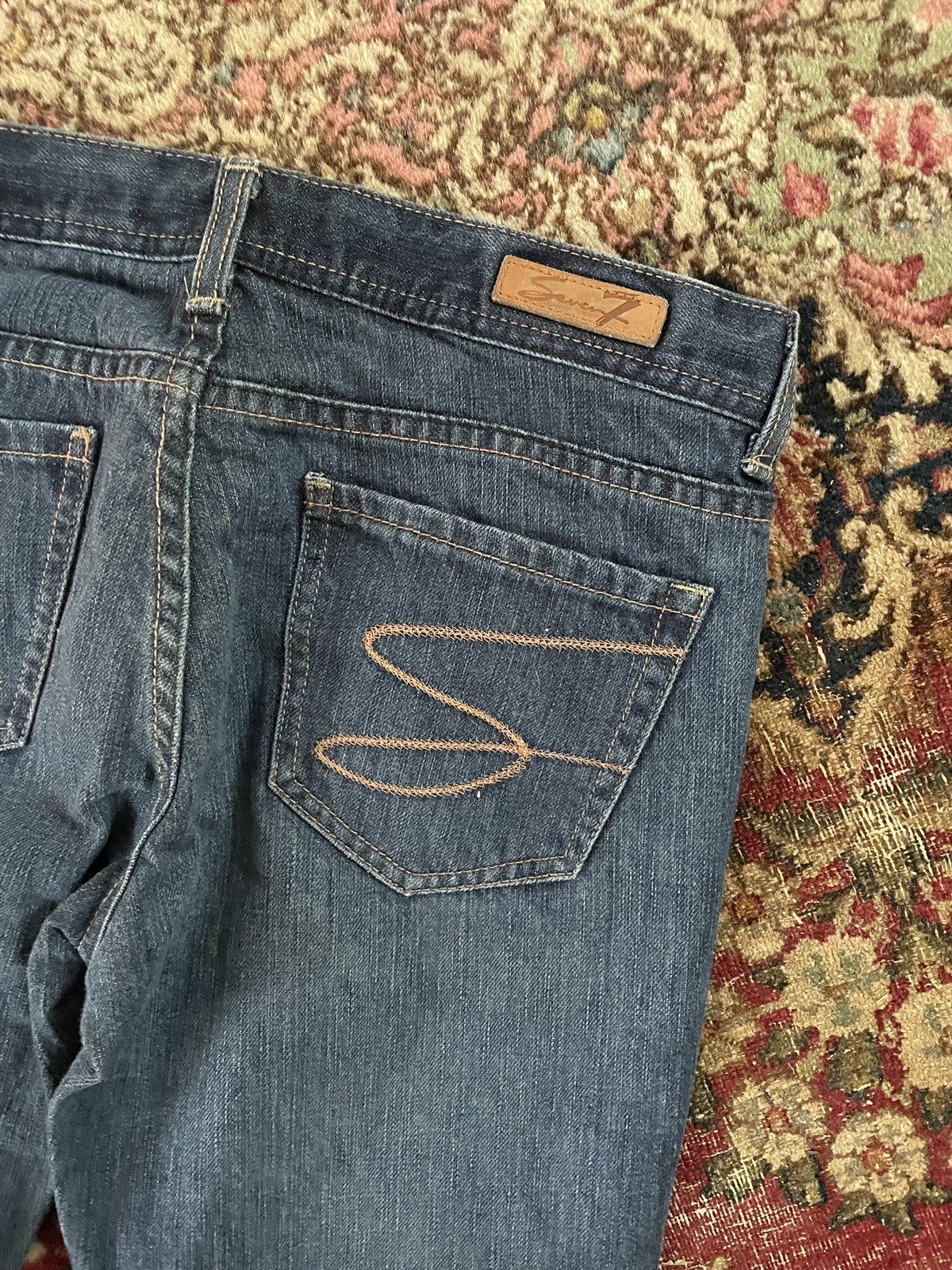 Vintage Y2K Seven Jeans Ultra Low Rise 100% All Cotton Denim XS 26
