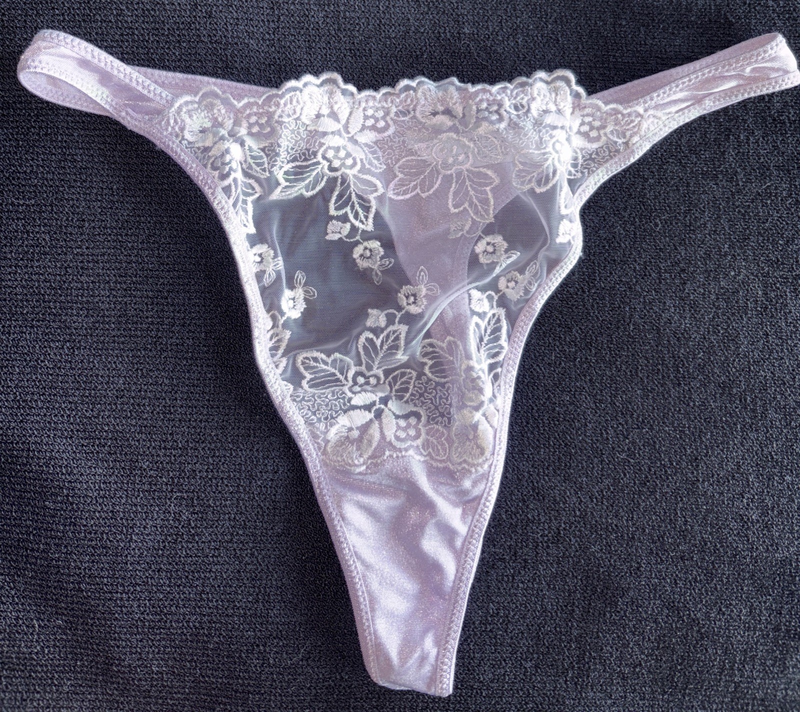 Bali Y2K Vintage Buttery Soft L Panty Hi-Cut Brief Sheer Thong Bikini Underwear