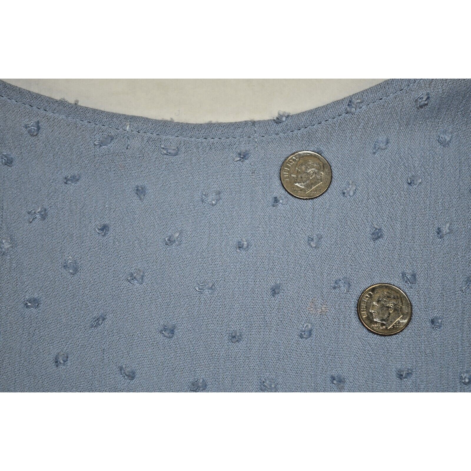 Vintage Sleeveless Dress Blue Island Size S/M 90s Rayon Tiered Textured Bust Tie