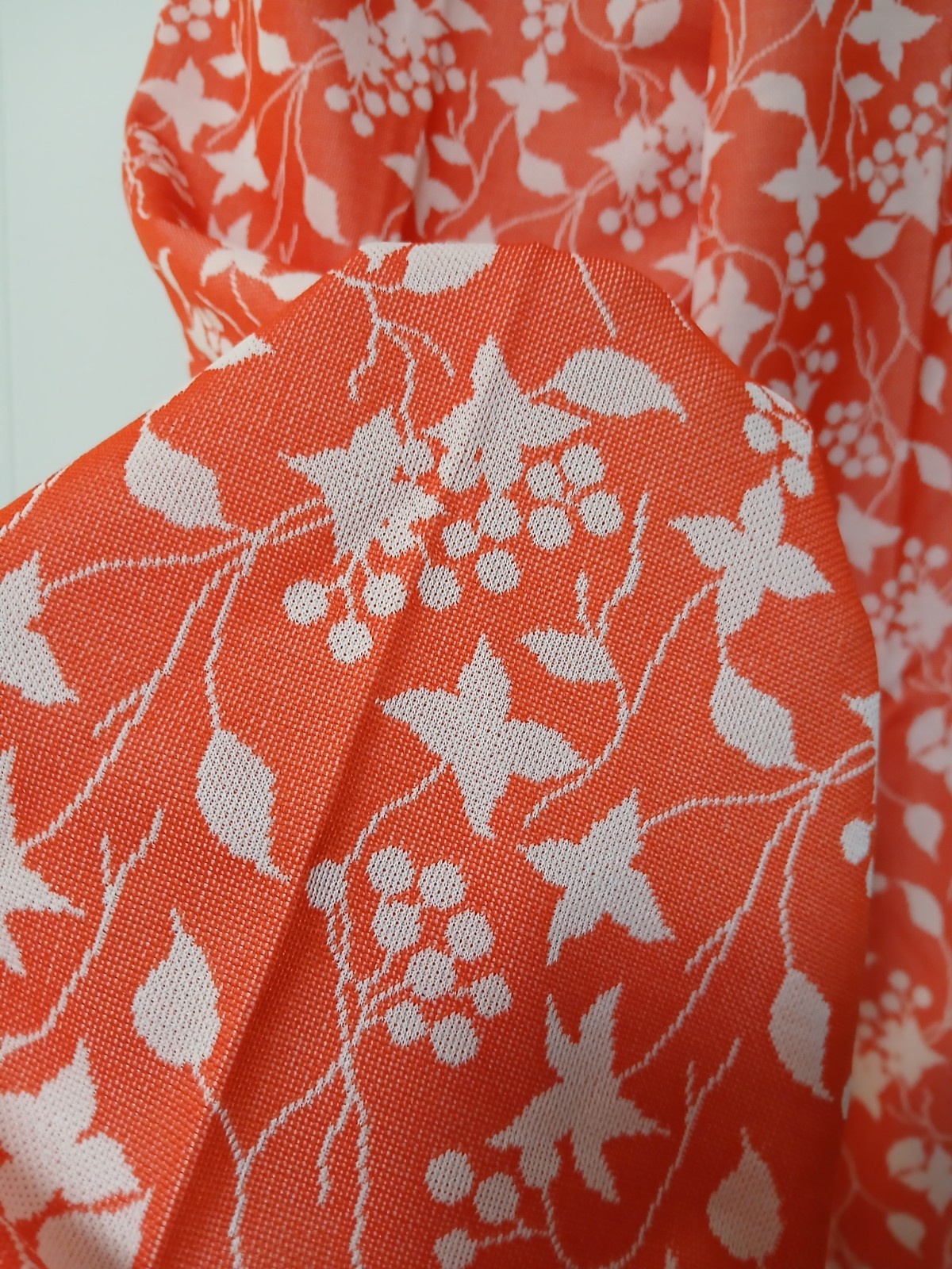 True Vintage 70s Wide Leg Pull On Pants Womens Floral Print Retro Orange