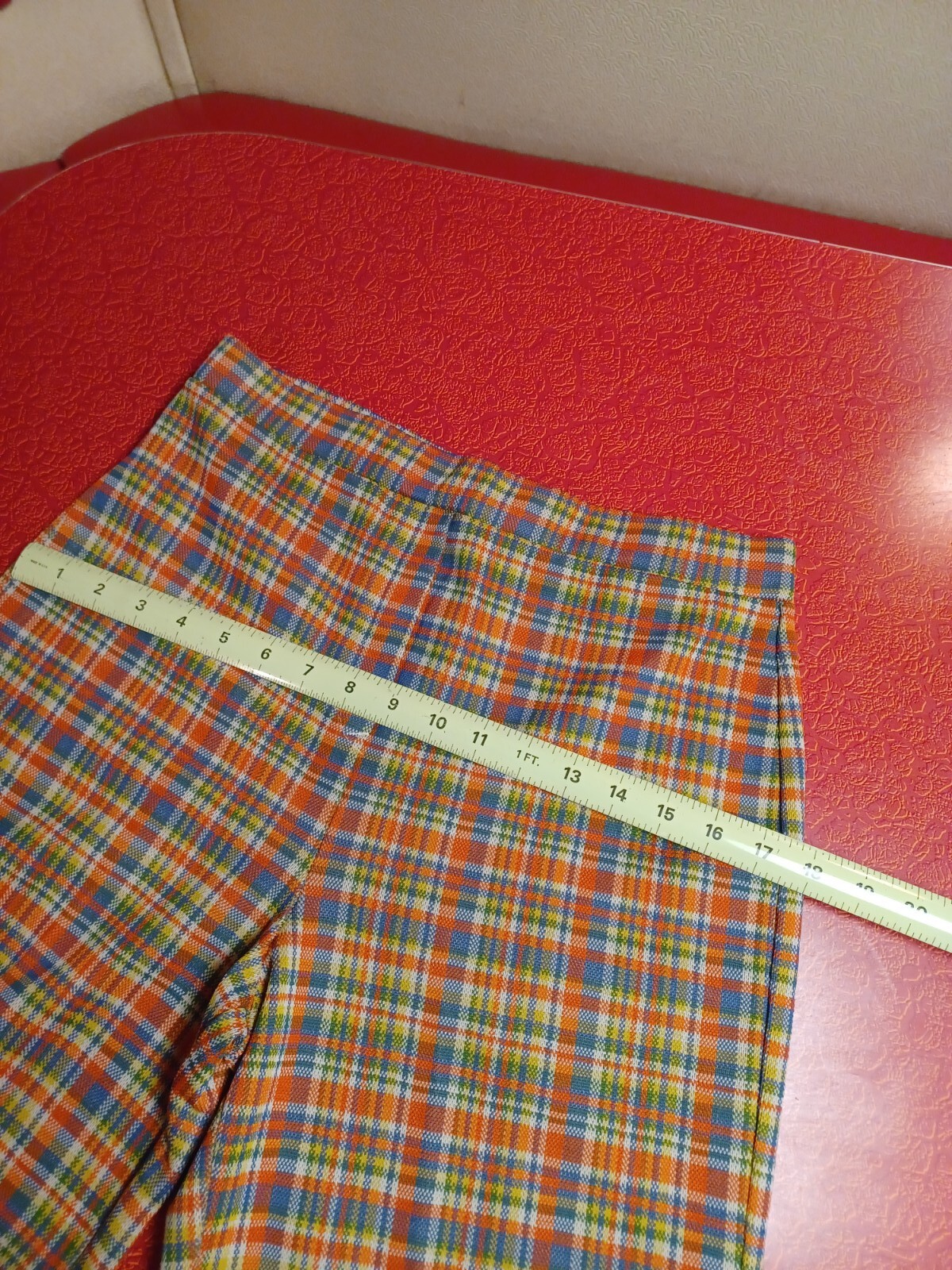 True Vintage Mid-century 1960s 1970s Funky Plaid Polyester Pants Sears MCM Mod