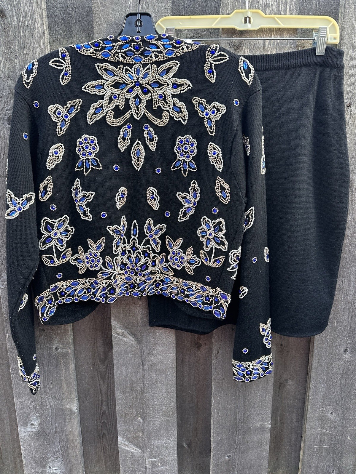 Vintage 1990s Alinoral Embellished Cardigan (Large) and Skirt (Medium) Set – GUC
