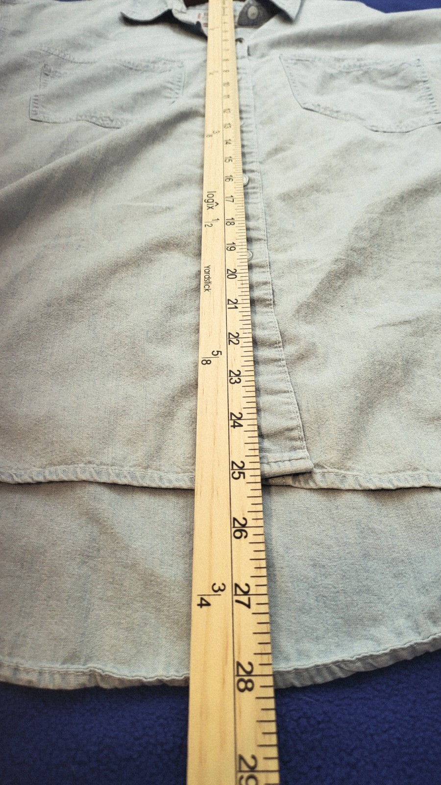 Vintage PS Gitano Unisex Denim Button Down Oversized 90s Y2K Chambray Shirt Sz M