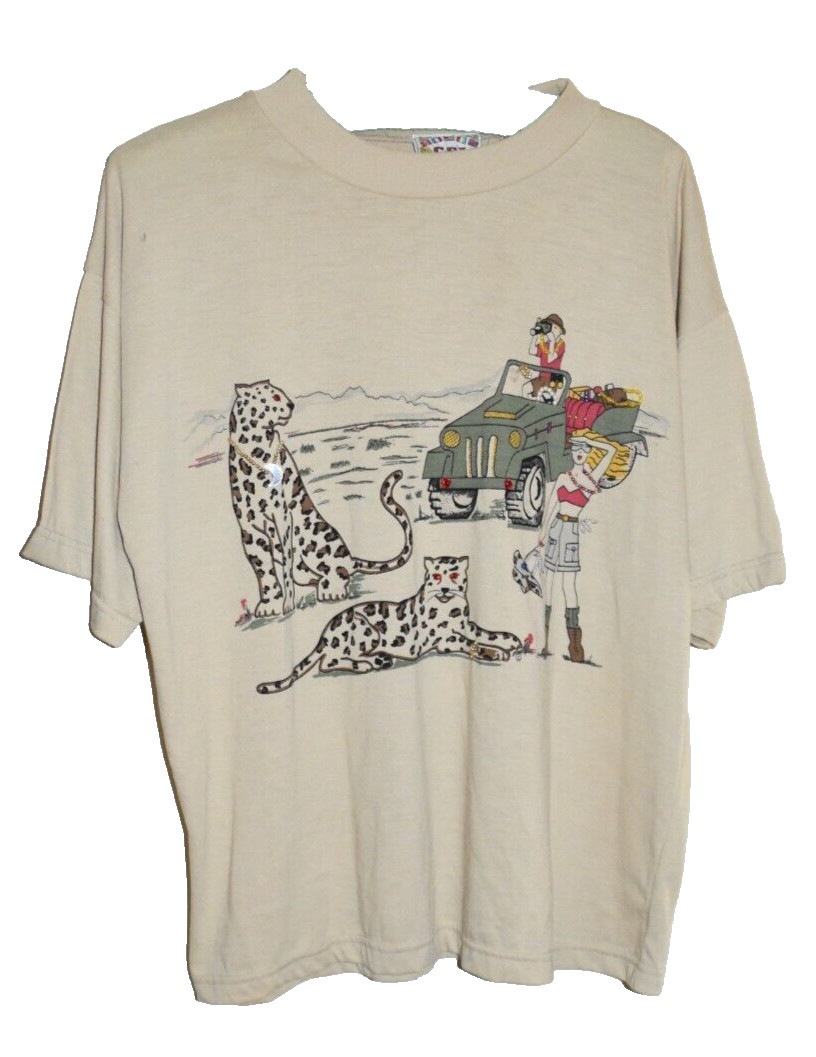 NWT Vintage Women’s L CSL Cherry Stix Ltd Safari Pocket T-Shirt Beading & Gems