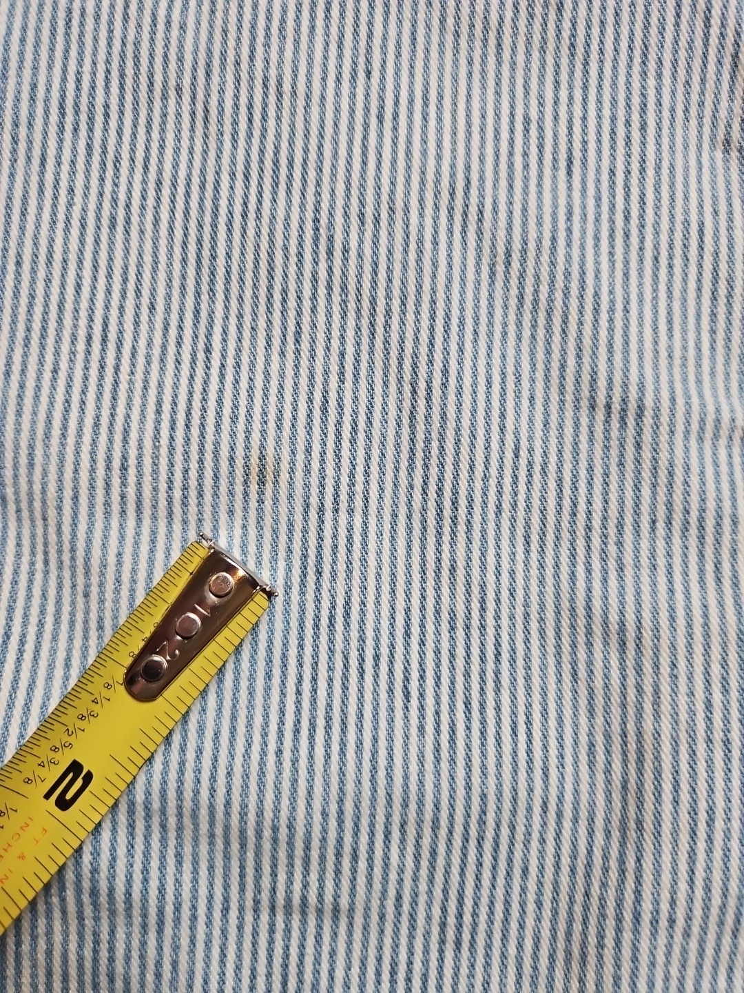 80s 90s~ Britannia Railroad Pinstripe Women’s Petite High Waist Mom Jeans 32×29