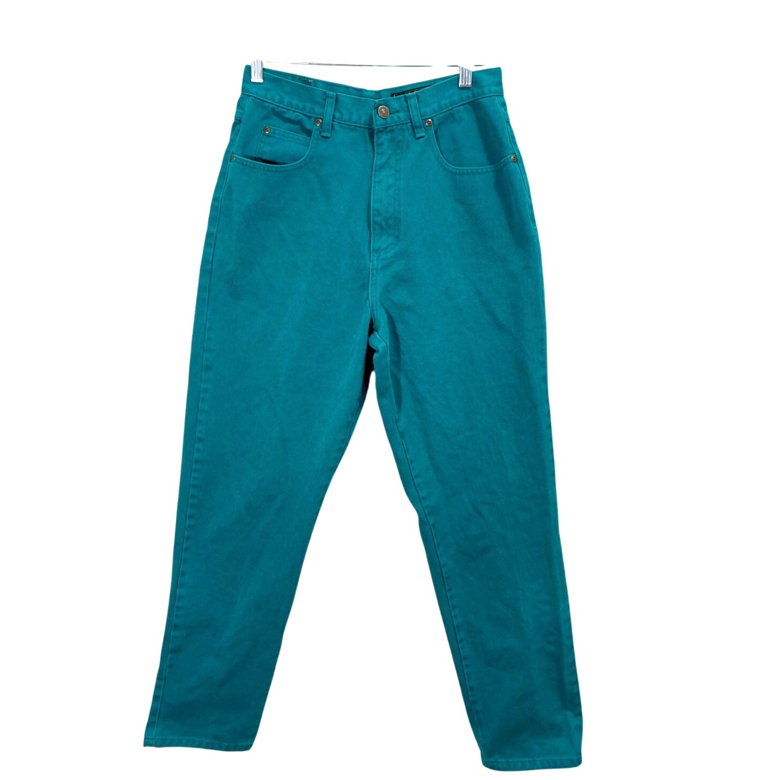 Vintage 80s Eddie Bauer Teal High-Waist Jeans 28″ Waist Outdoors Western