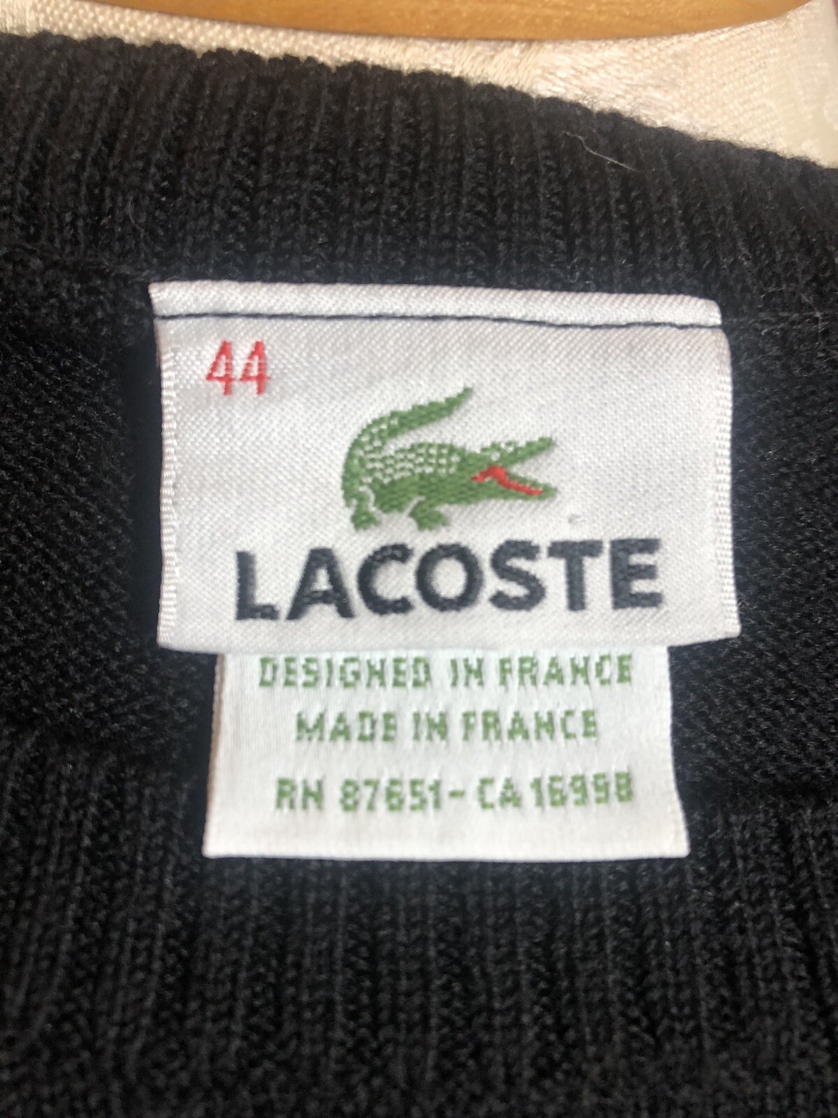 Vintage Lacoste Ladies Sweater Made In France Sz44. Black N White