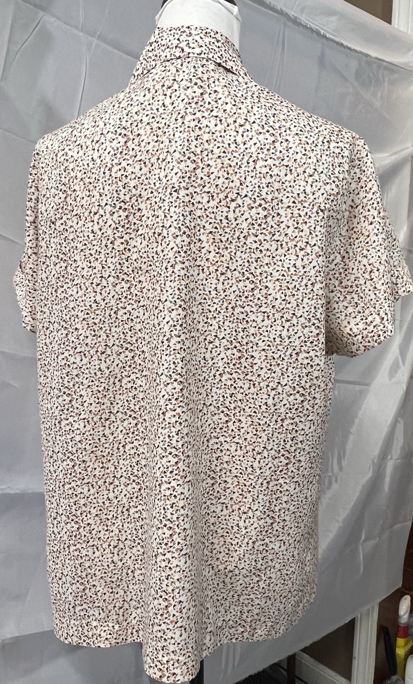 Vintage 70’s Rejoice Branded Polyester Women’s geometric Blouse, Pre-owned Sz L