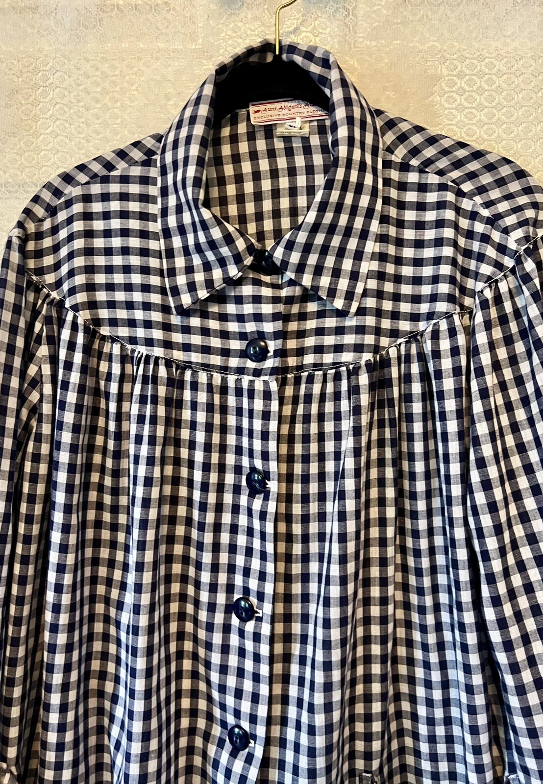 Vintage AUNT ABIGAIL’S ATTIC Exclusive Country Clothes Check Button Blouse XL
