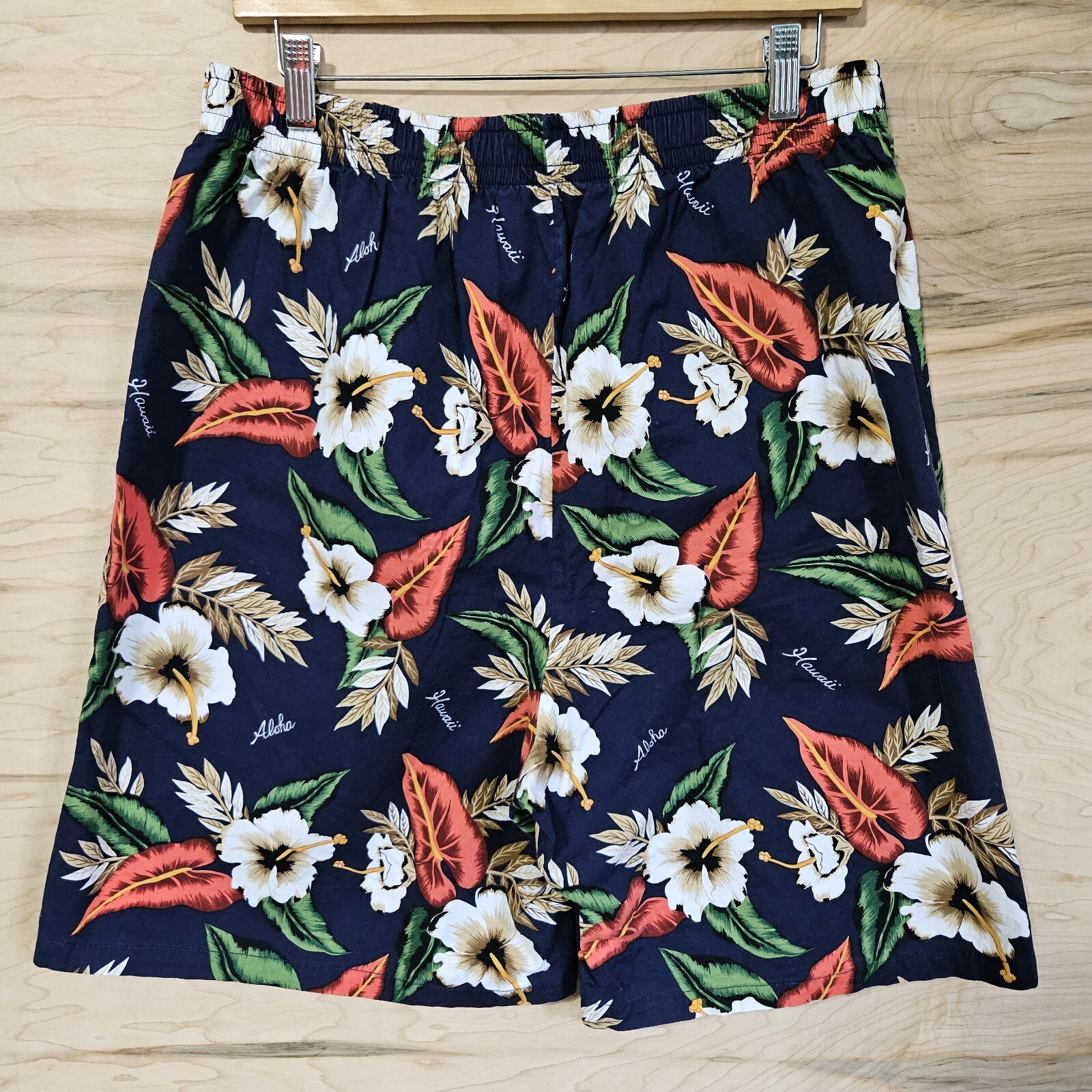 Shannon Marie Vintage 90s Hawaiian Style Hibiscus Floral Cotton Shorts Womens XL