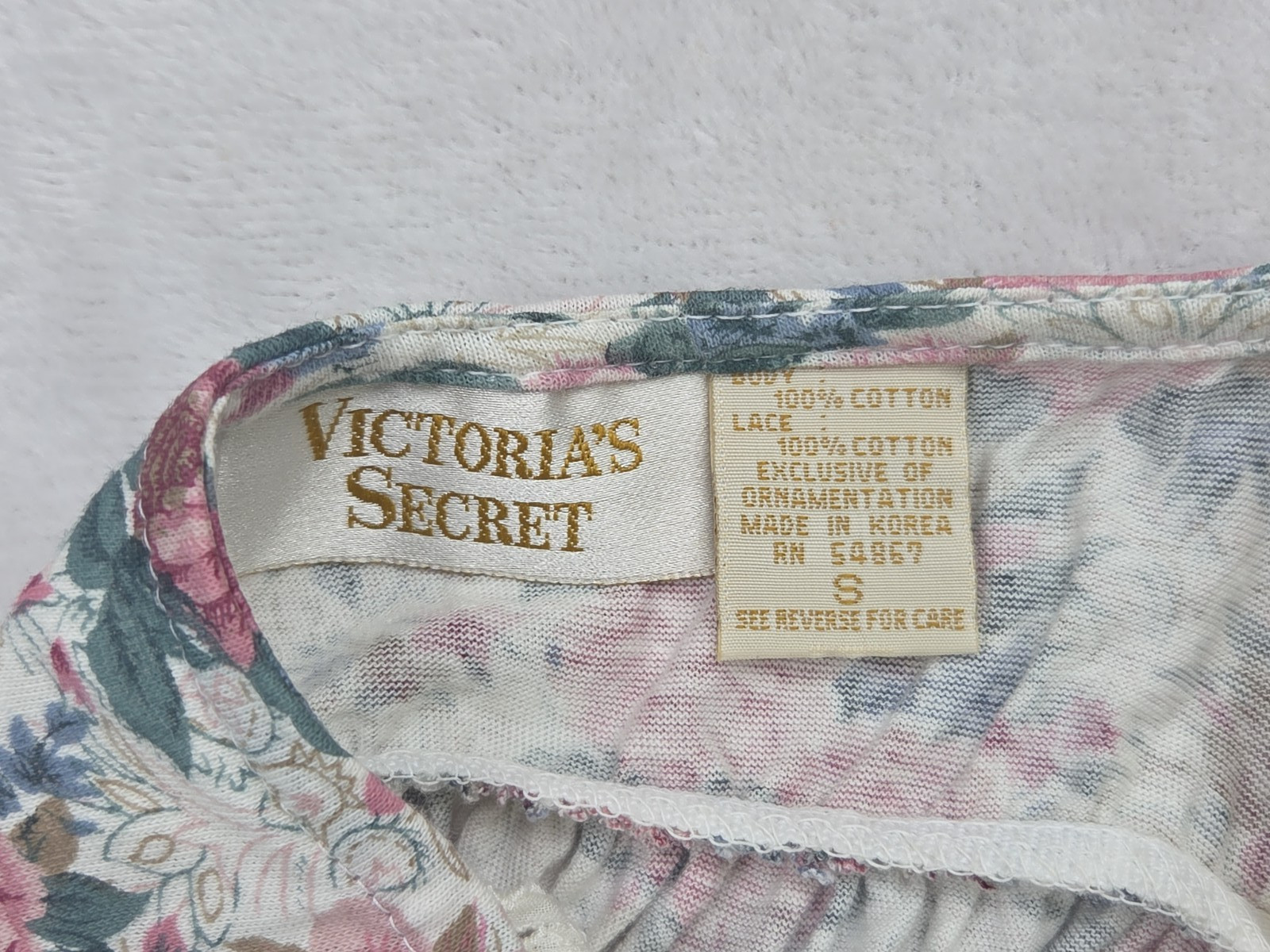 Vtg 90s Cottage Rose Romantic Eyelet Lace Victoria Secret Babydoll Nightgown M
