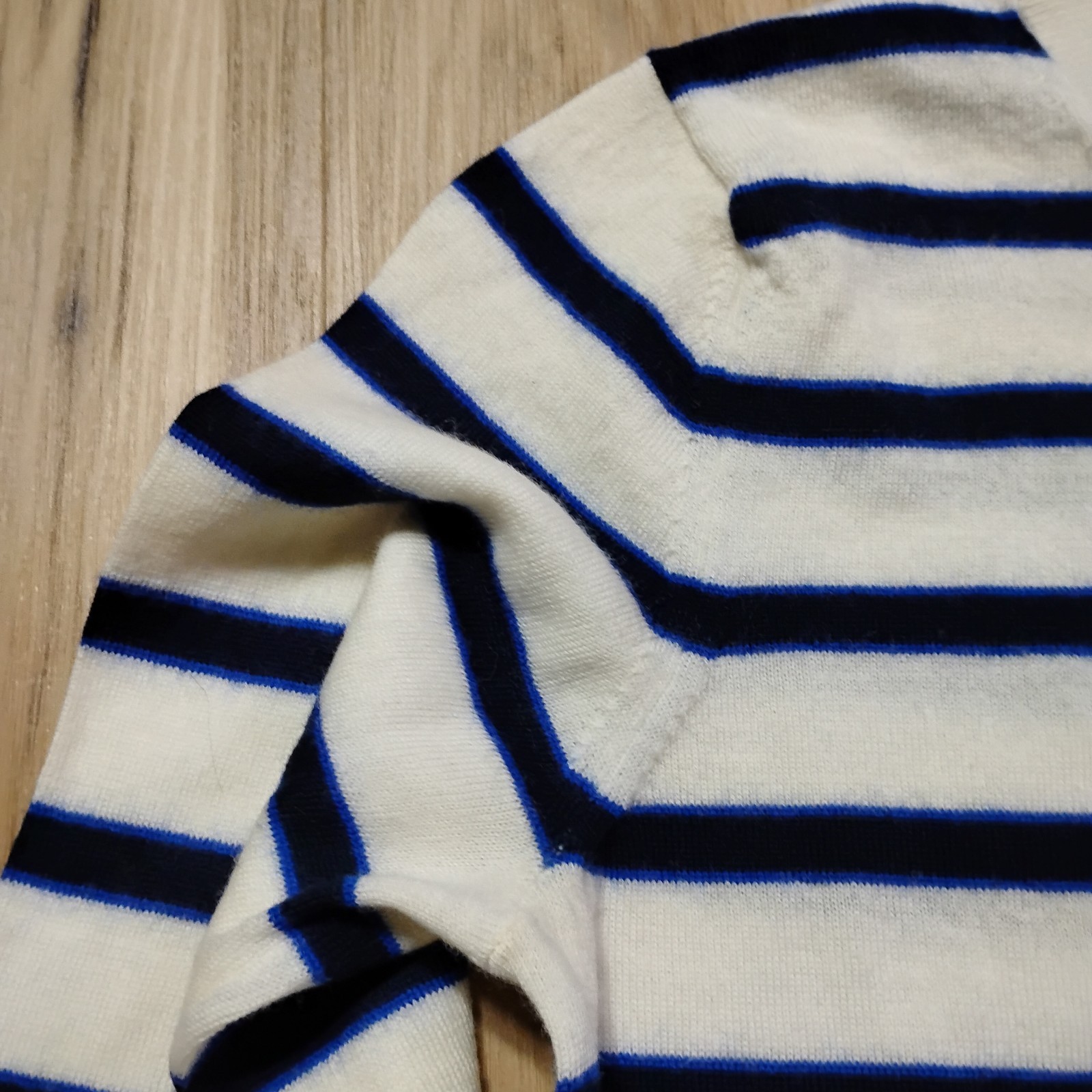 Vtg Banana Republic 100% Extra Fine Merino Wool Stripe Sweater Crew Women’s SM