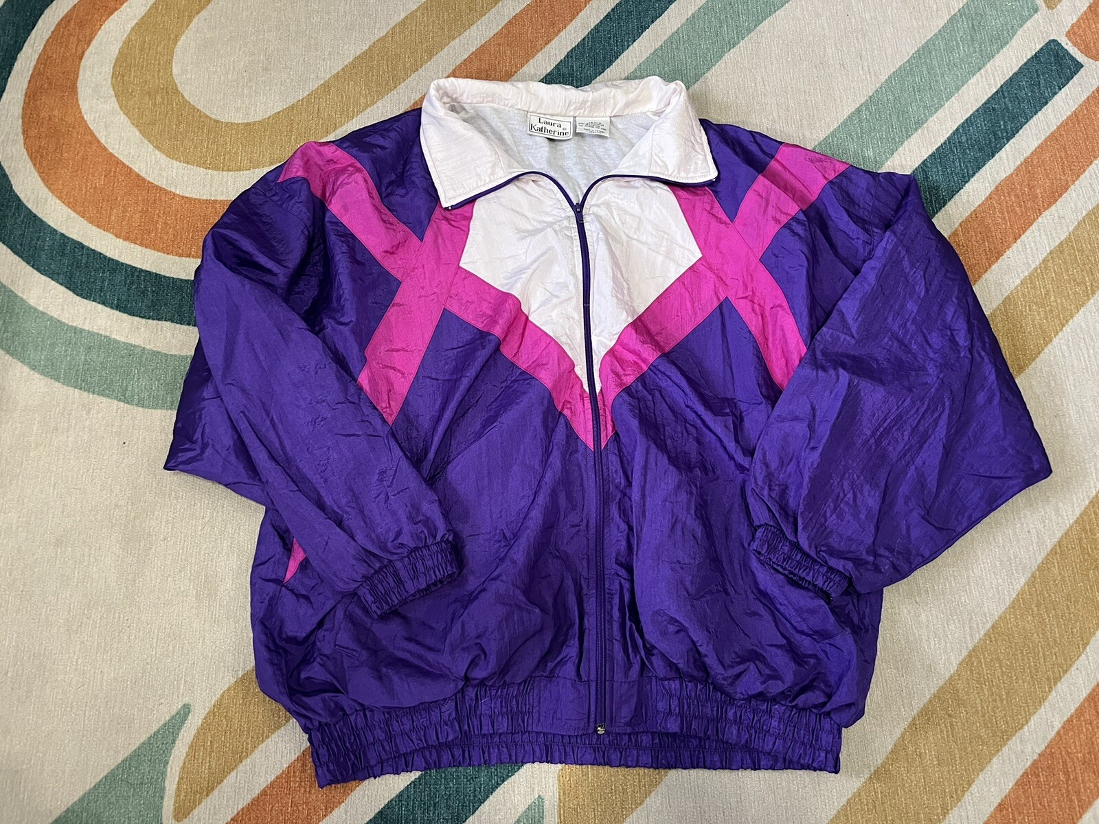 Vintage 90’s Purple Pink Bubblegum Pop Barbie Style Funky Women’s Windbreaker