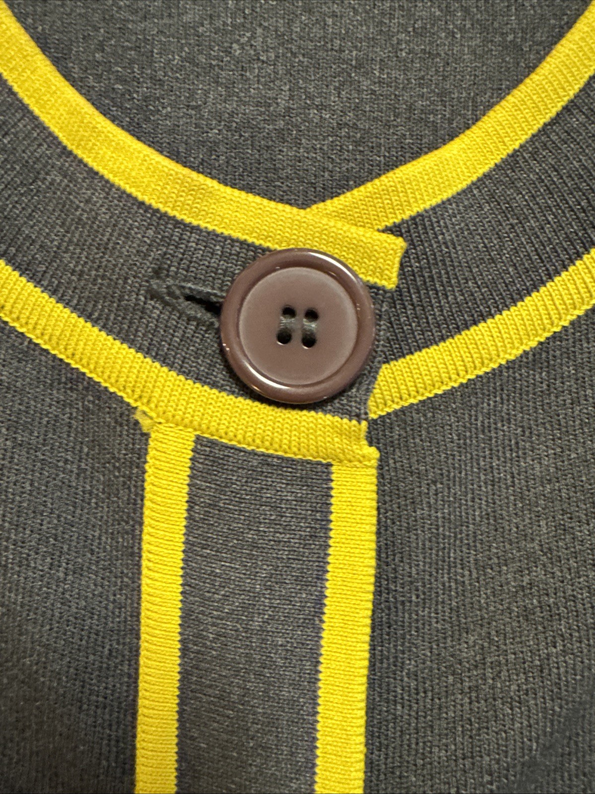 1960s Grace Mod Cardigan Retro Sweater In Grey And Mustard Size Medium EUC