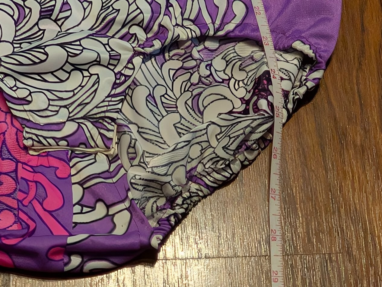 VTG 60S/70S BODYSUIT S leotard onepiece top purple pink crysanthemum mod gogo 4E
