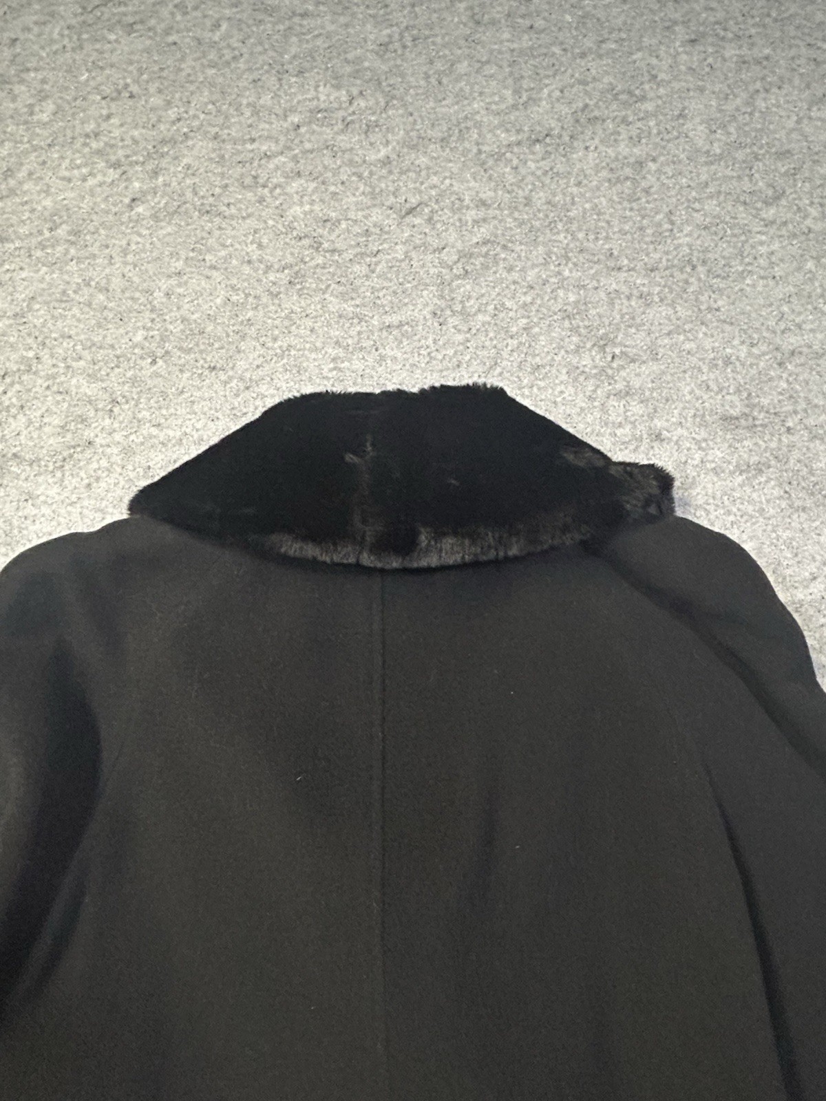 VTG Cache d’Or (Mansfield) Cashmere/Wool Coat Removable Faux Collar Glam L 12