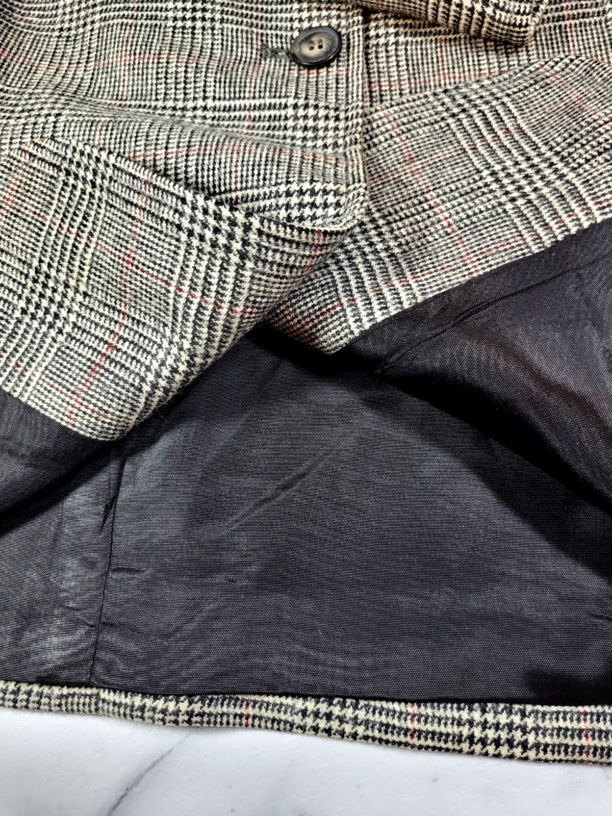 VTG SFAbulous Glen Plaid Cropped Offset Buttoned Blazer Pleated Skirt Set Sz 6/8