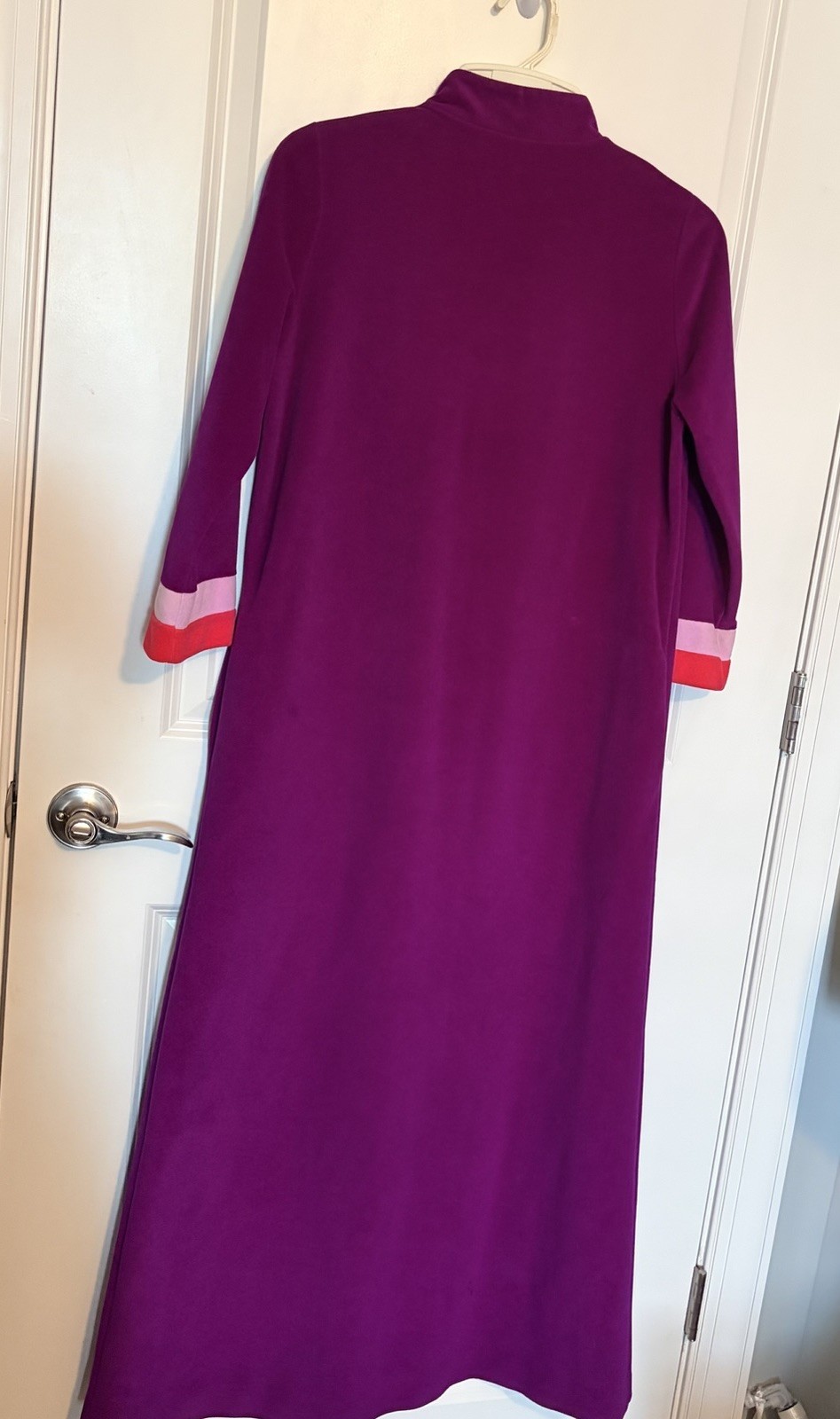 Vtg Vanity Fair Robe House Coat Maxi Floor Length 3/4 Sleeve Pockets Sz 8 S/M