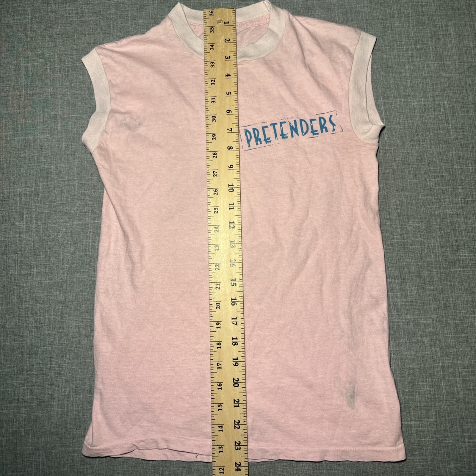 VTG Pretenders Back On The Chain Gang Tour Sleeveless Pink T-Shirt Screen Size S
