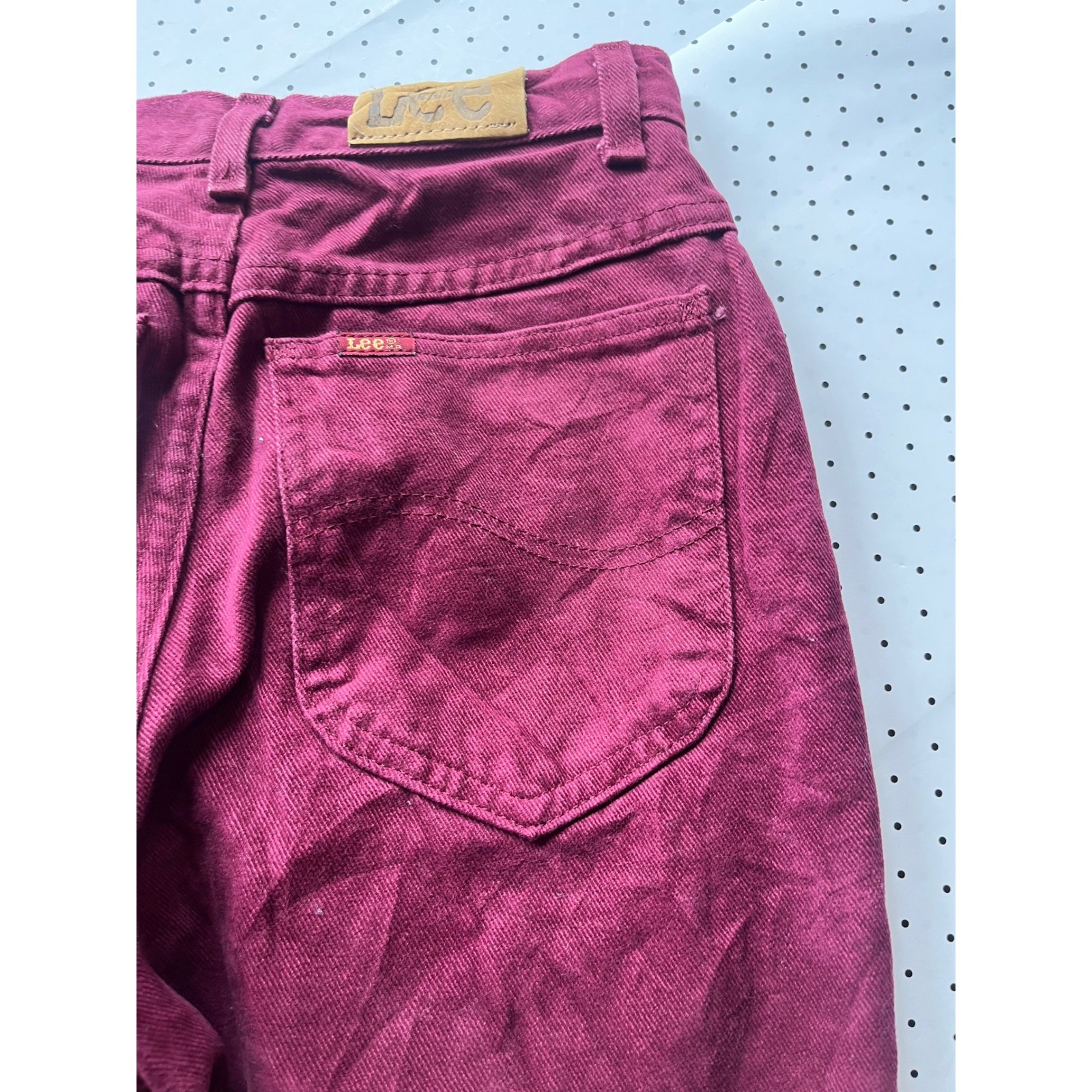 Vintage Lee Deadstock Jeans 26 Port Wine High Waist Tapered Mom Jeans 300-0263
