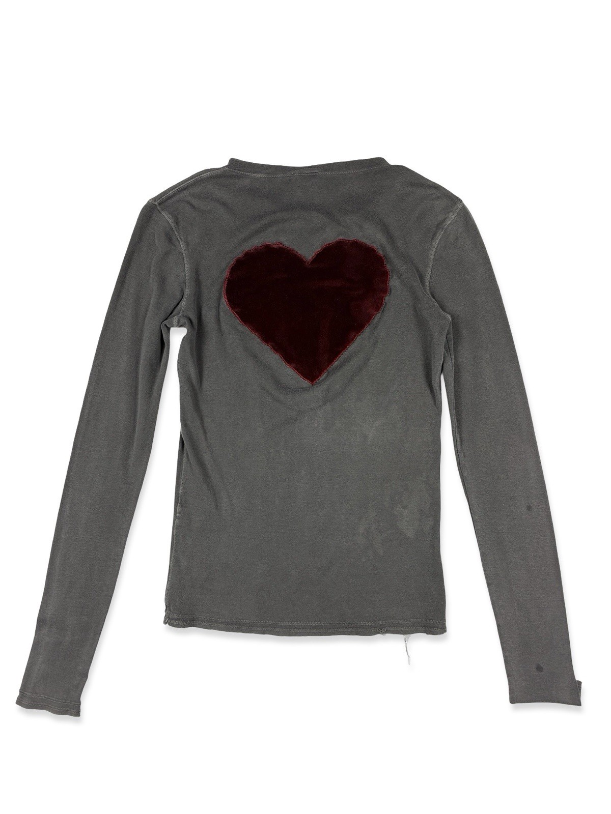 Lucky Brand Women’s VTG Y2K Love Long Sleeve Shirt Stained Thrashed Burnout S
