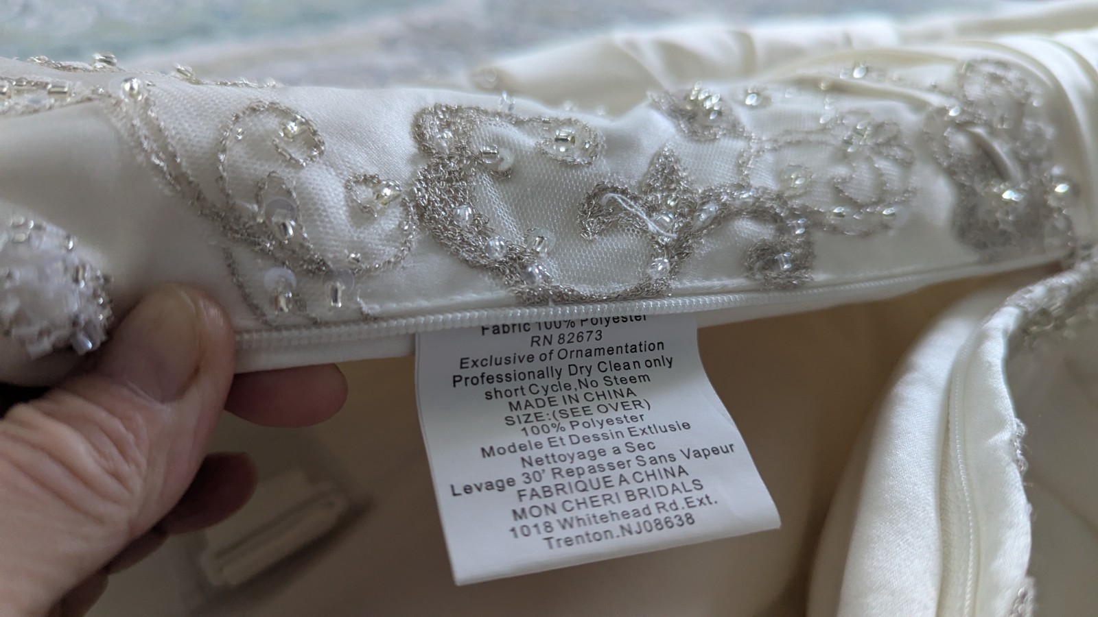 Vtg Mon Cheri Bridal Halter Beaded Wedding Gown NWT Sz 8 More Like a 4 To 6