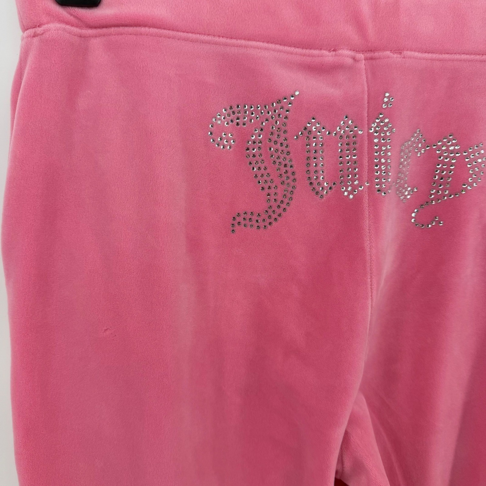 Juicy Couture Pink Velour Tracksuit Set Small Rhinestone Juicy Y2K Hoodie Pants