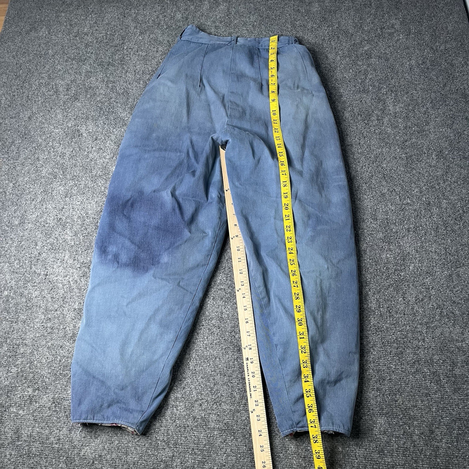 Vtg 50s 60s womens side zip pants pedal pusher workwear farm worn Distressed
