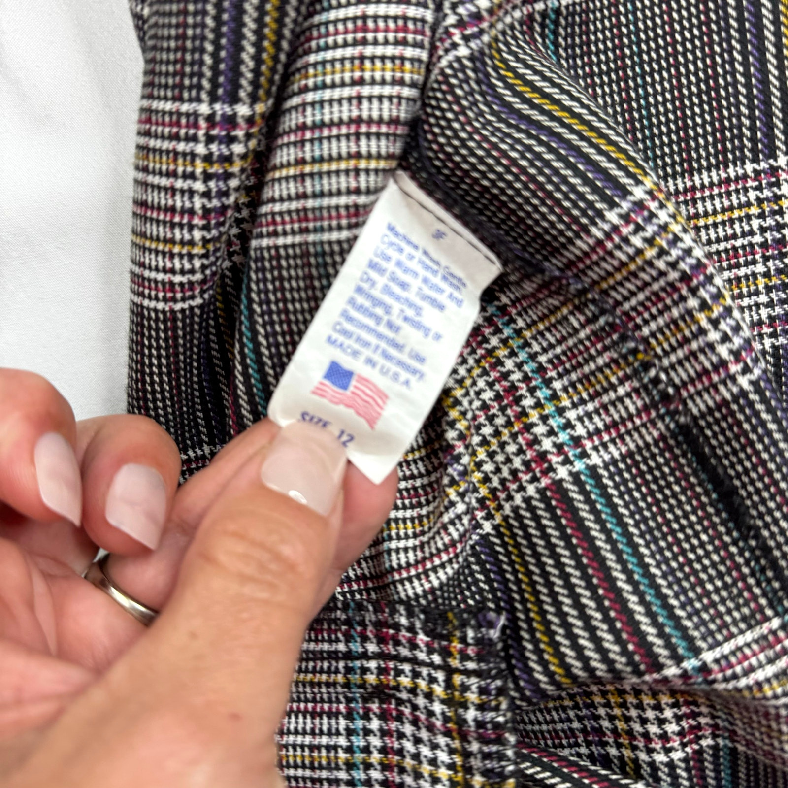 Katie Brooke Plaid Blazer Wmns Sz 12 Vintage Colorful USA rainbow 80s 90s boxy