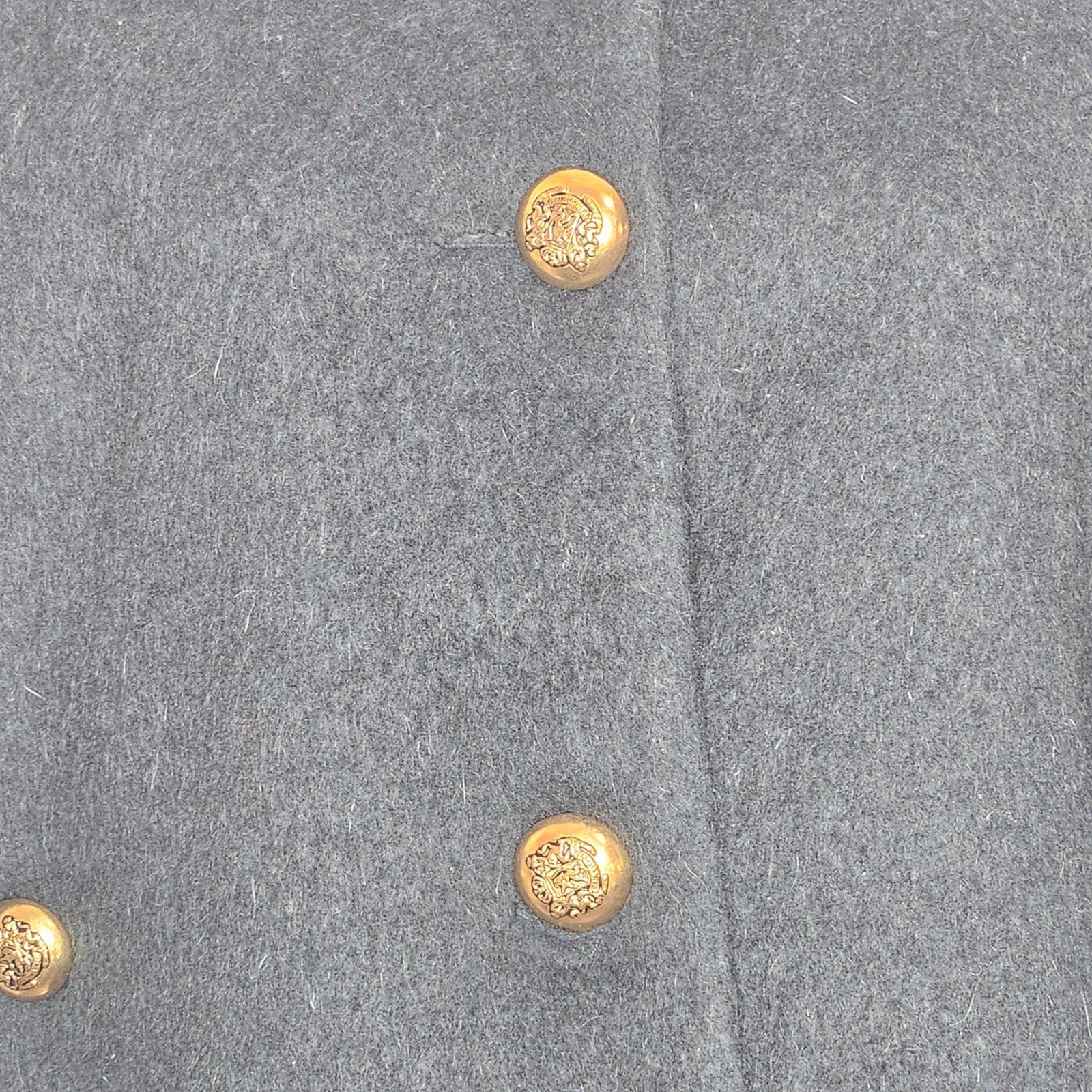 Vintage King Of The Ponchos Wool Cape Dark Green Jacket Gold Crest Buttons