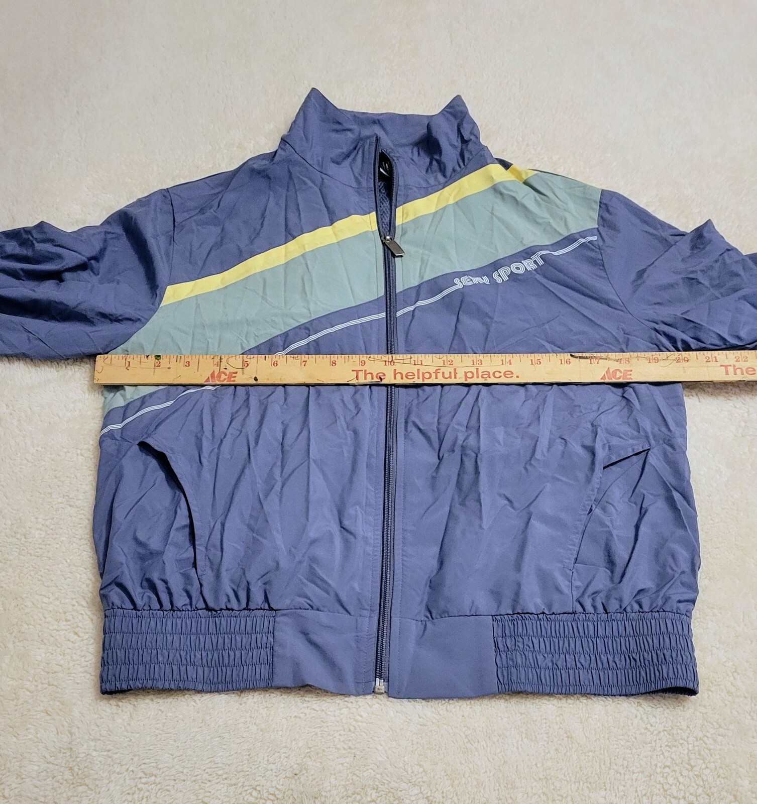 VTG Retro Gray, Yellow, Green Windbreaker Track Beach Jacket