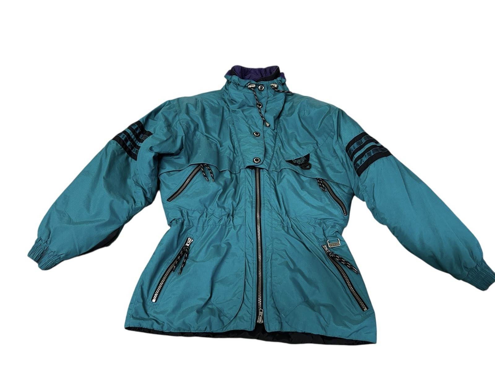 Vintage 90s Mountain Goat Teal Purple Puffer Ski Jacket SZ Small