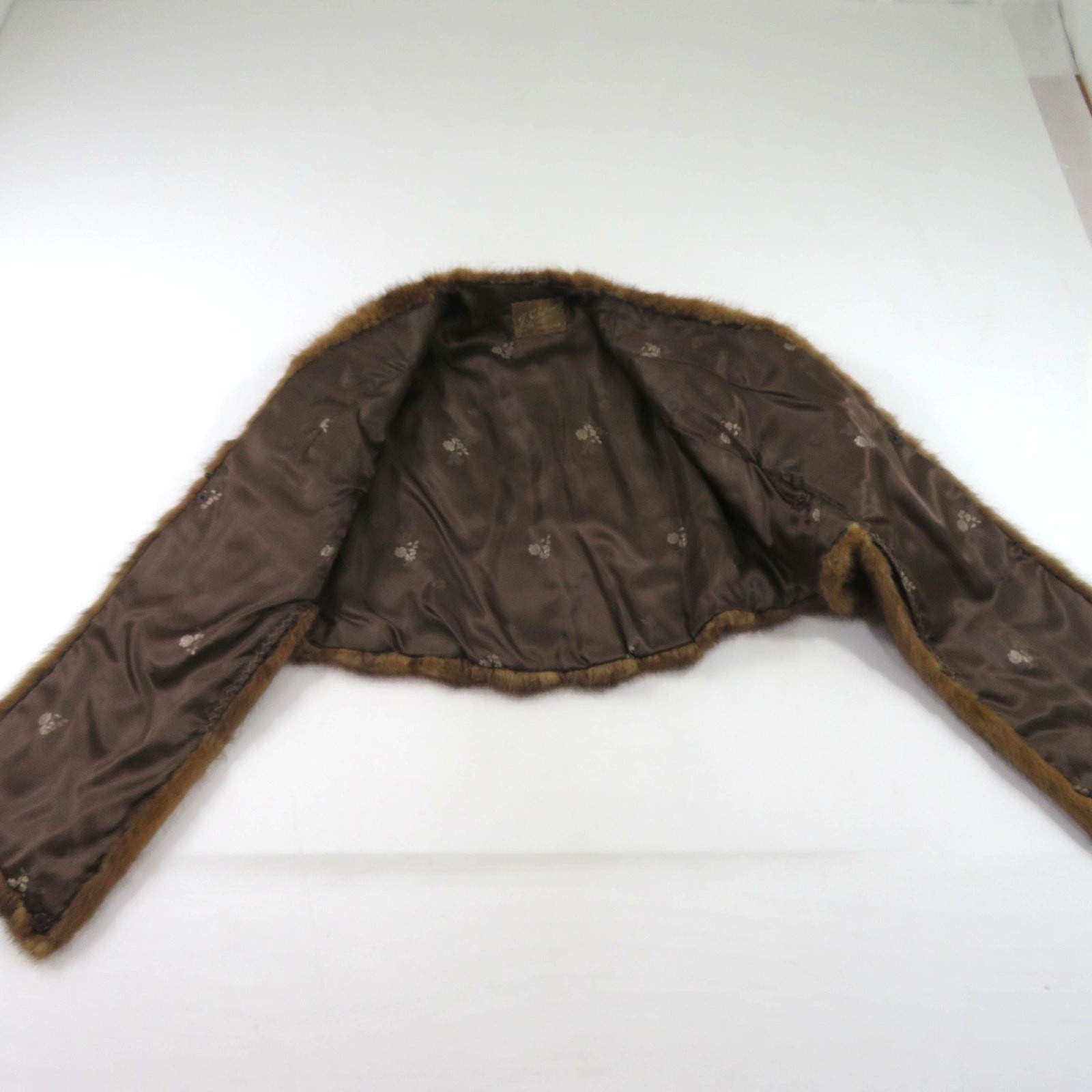 Long Fur Stole Cape Shawl Shoulder Wrap Brown J. Shifang Napa CA Mink?