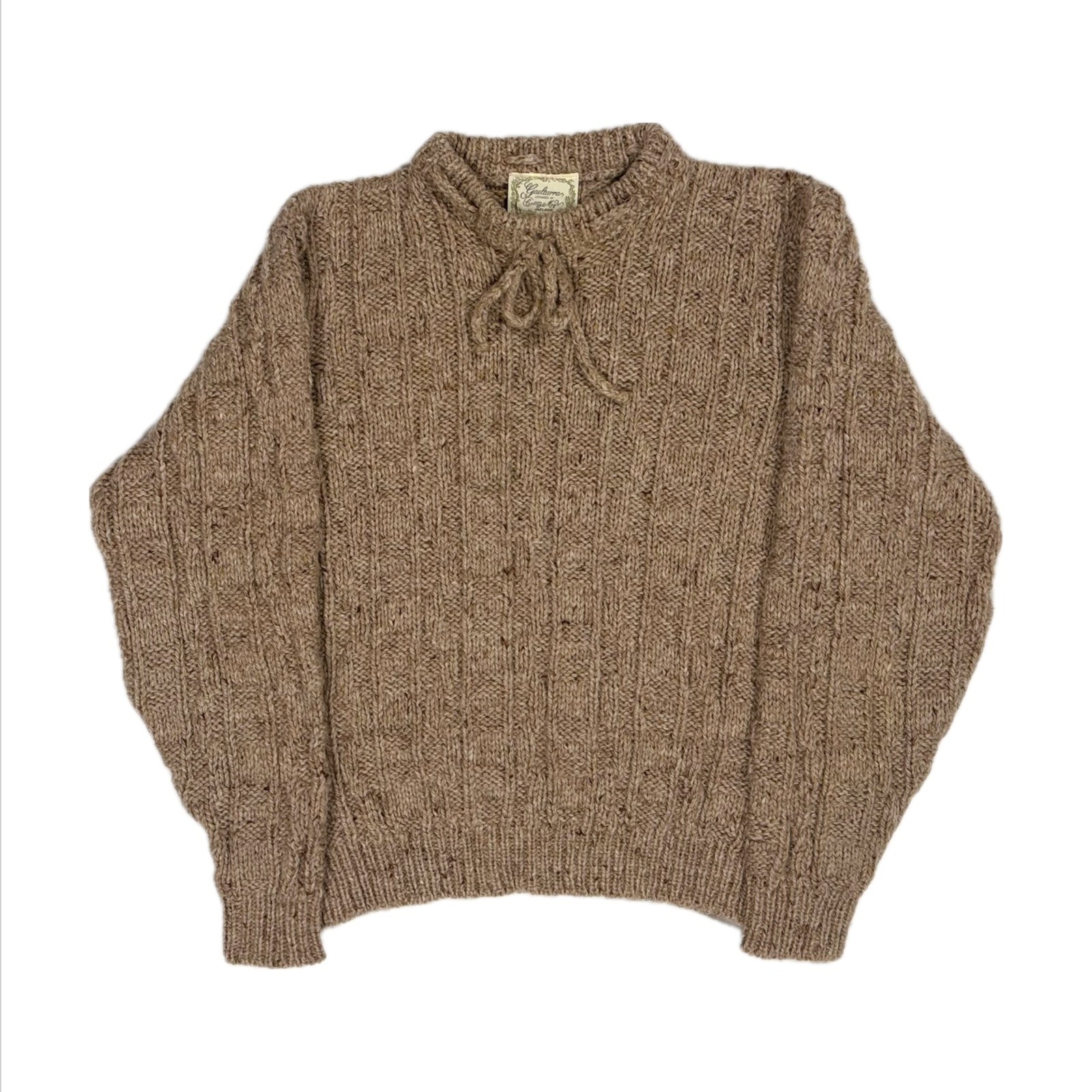 Gaelterra Woolmark loomed in Ireland New Wool light brown knit women’s 38 small