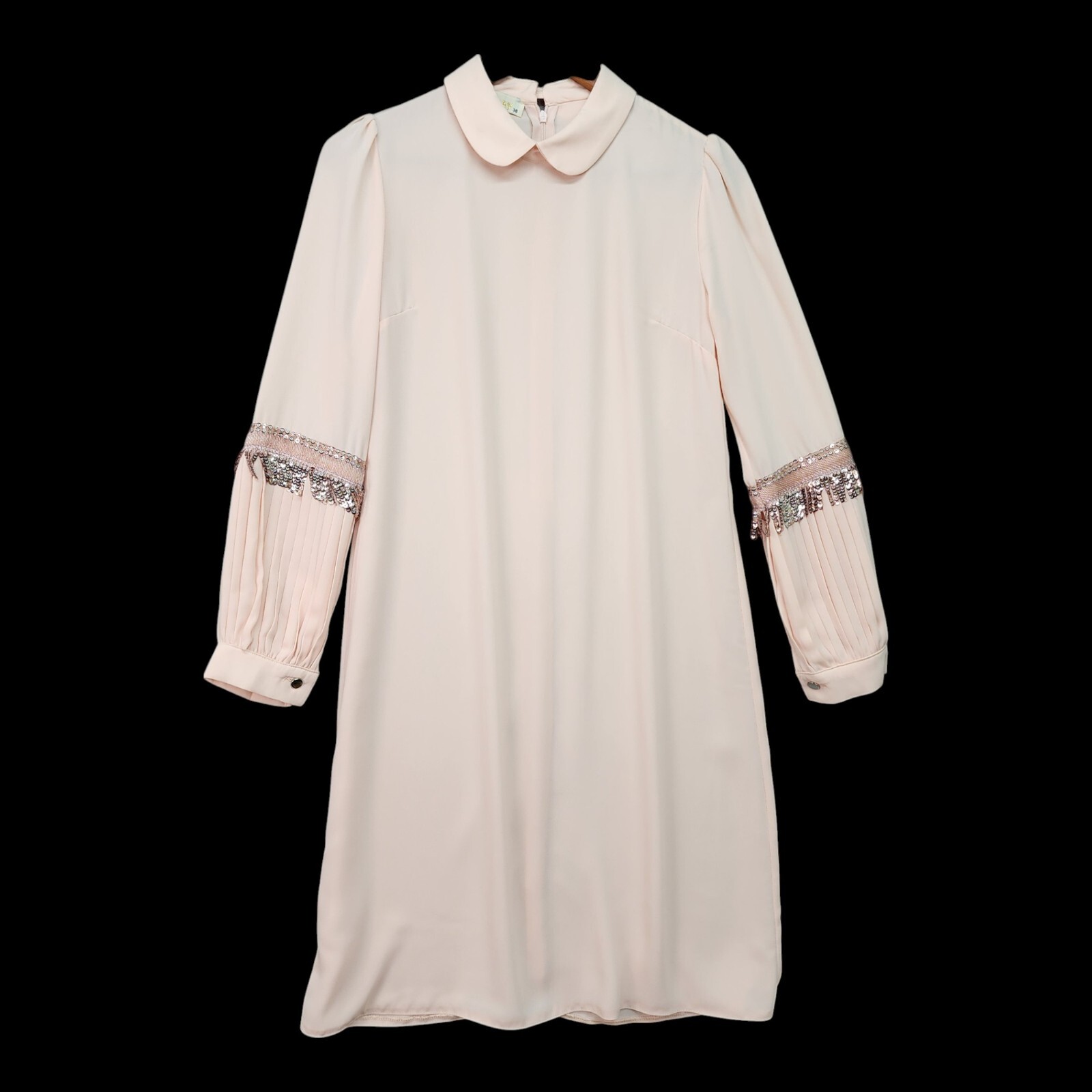 VTG Miss Miray Beaded Fringe Dress Sz 8 Light Pink Quiet Elegance Classic Luxury